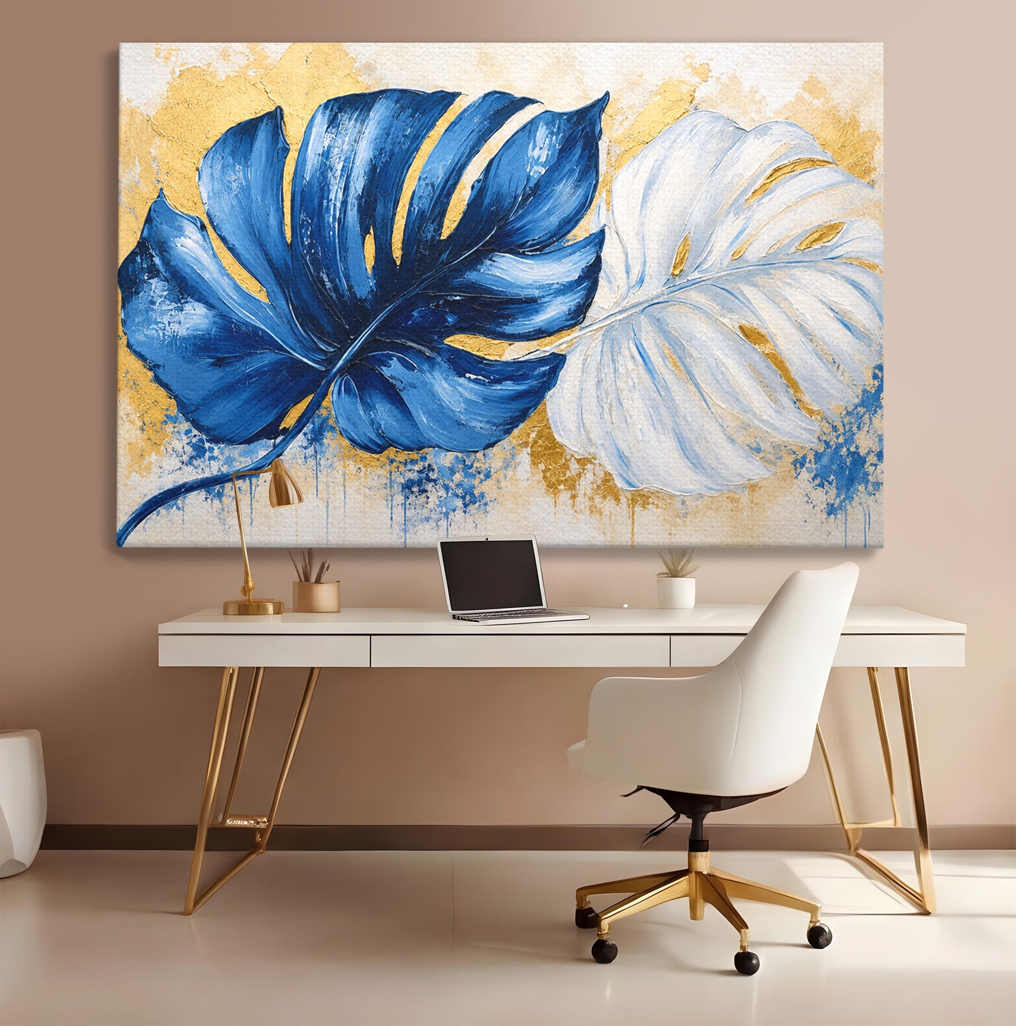 Tablou Canvas Premium LuxCanva® A1843, Armonie Tropicală, Frunze, Tropical, Abstract, Modern, Living, Dormitor, Culori Vibrante