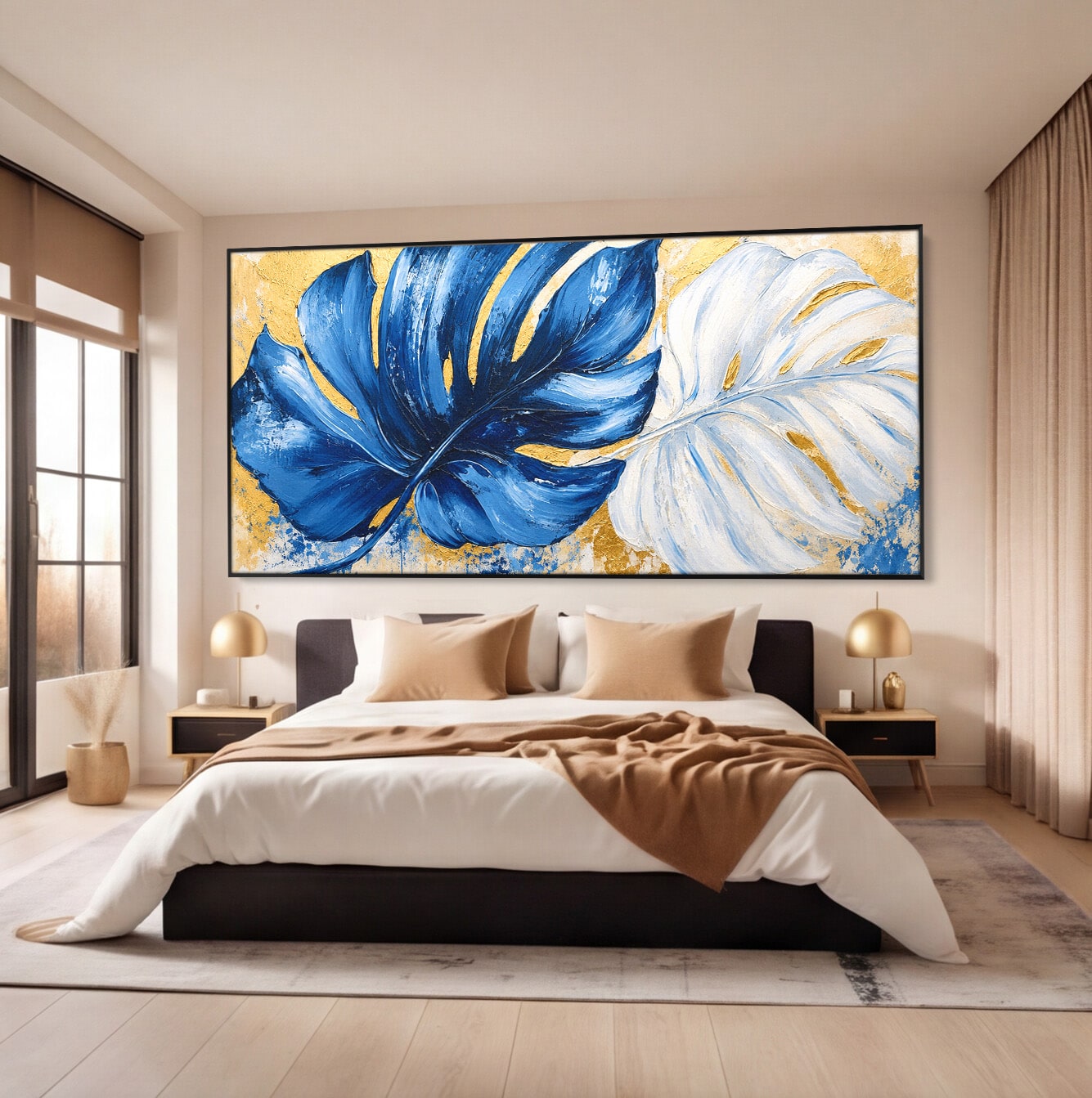 Tablou Canvas Premium LuxCanva® A1843, Armonie Tropicală, Frunze, Tropical, Abstract, Modern, Living, Dormitor, Culori Vibrante
