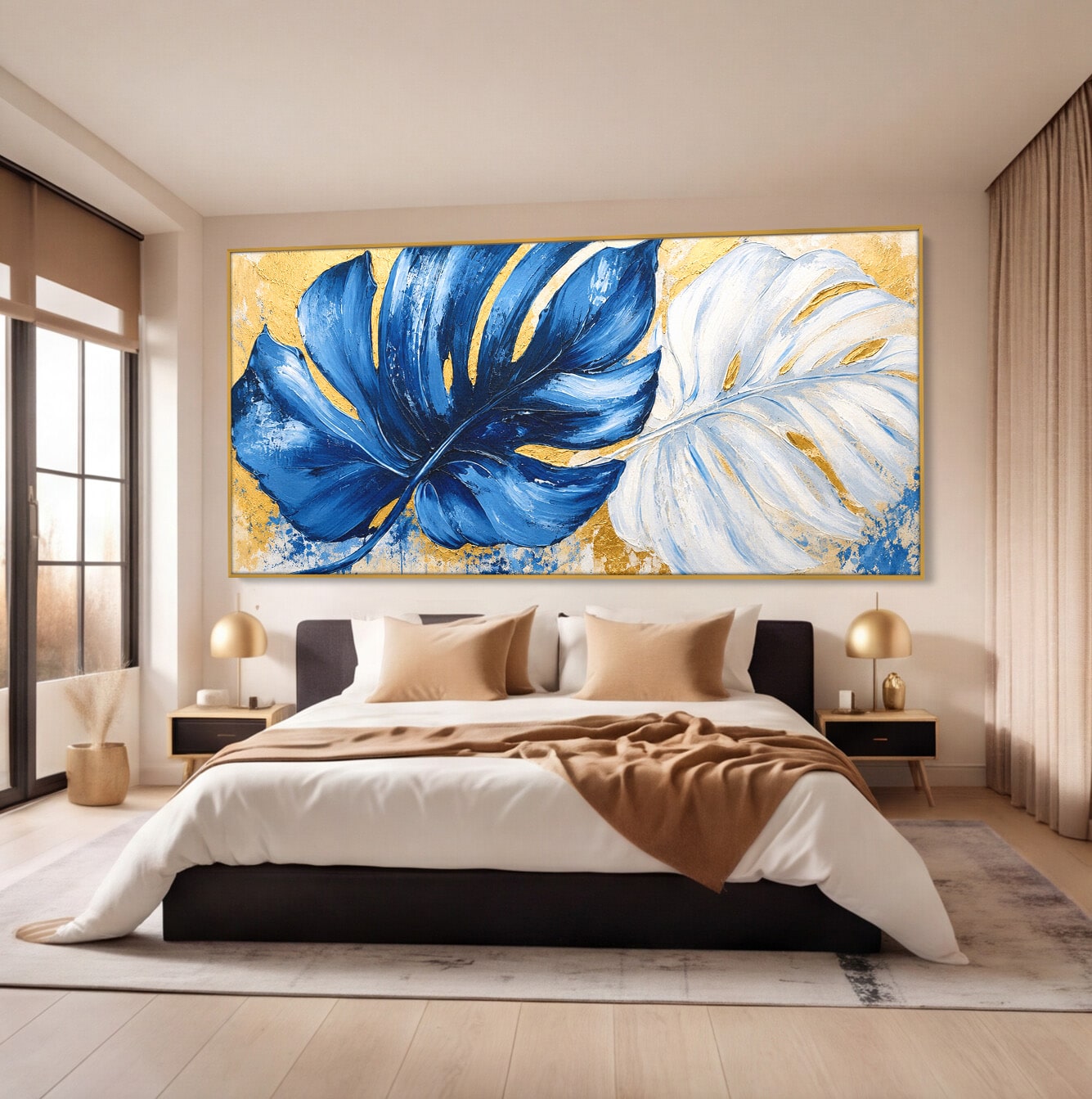 Tablou Canvas Premium LuxCanva® A1843, Armonie Tropicală, Frunze, Tropical, Abstract, Modern, Living, Dormitor, Culori Vibrante