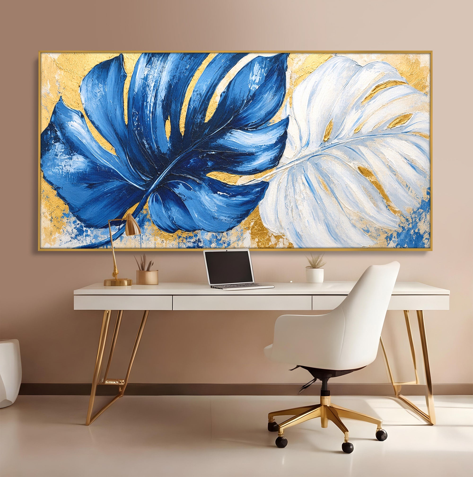 Tablou Canvas Premium LuxCanva® A1843, Armonie Tropicală, Frunze, Tropical, Abstract, Modern, Living, Dormitor, Culori Vibrante