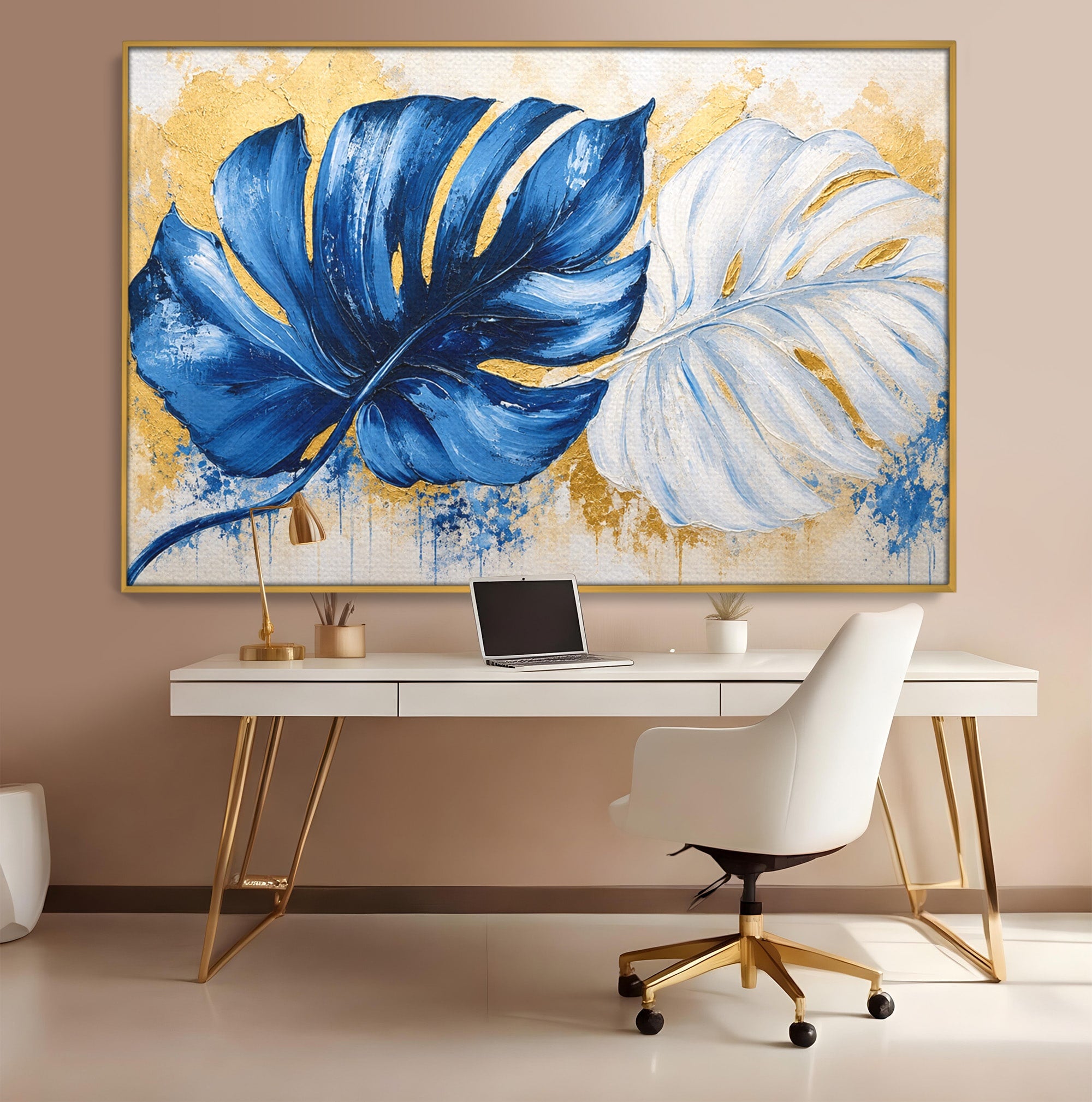 Tablou Canvas Premium LuxCanva® A1843, Armonie Tropicală, Frunze, Tropical, Abstract, Modern, Living, Dormitor, Culori Vibrante