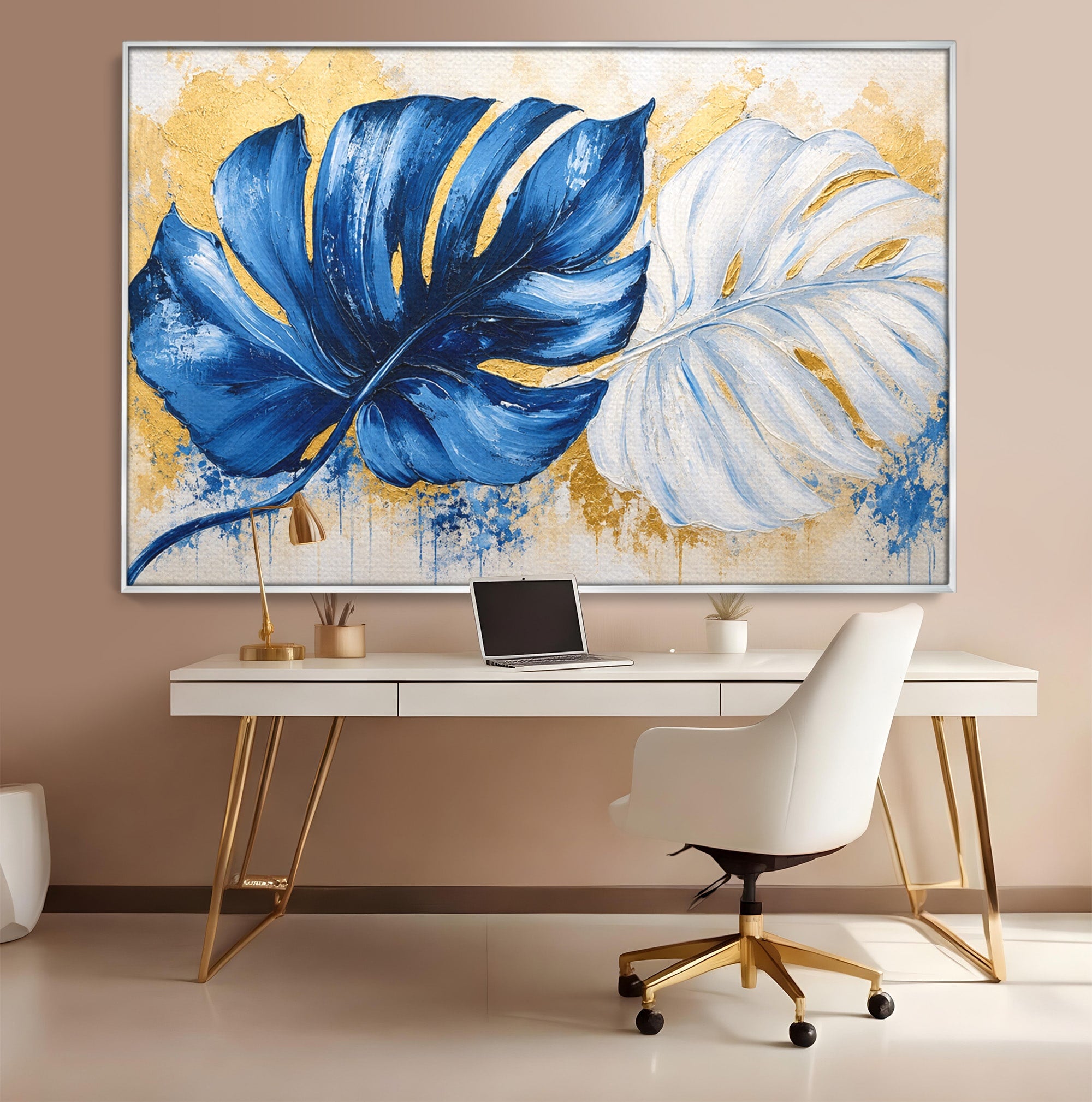 Tablou Canvas Premium LuxCanva® A1843, Armonie Tropicală, Frunze, Tropical, Abstract, Modern, Living, Dormitor, Culori Vibrante