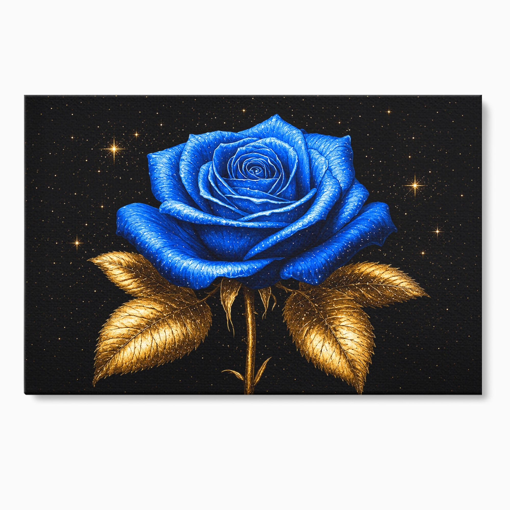 Tablou Canvas Premium LuxCanva® A1845, Noapte de Safir, Trandafir, Floare, Lux, Eleganta, Dormitor, Living, Culori Vibrante