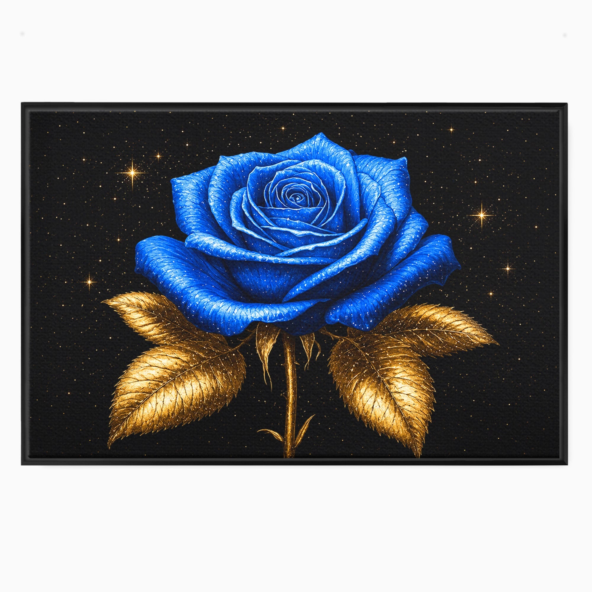 Tablou Canvas Premium LuxCanva® A1845, Noapte de Safir, Trandafir, Floare, Lux, Eleganta, Dormitor, Living, Culori Vibrante