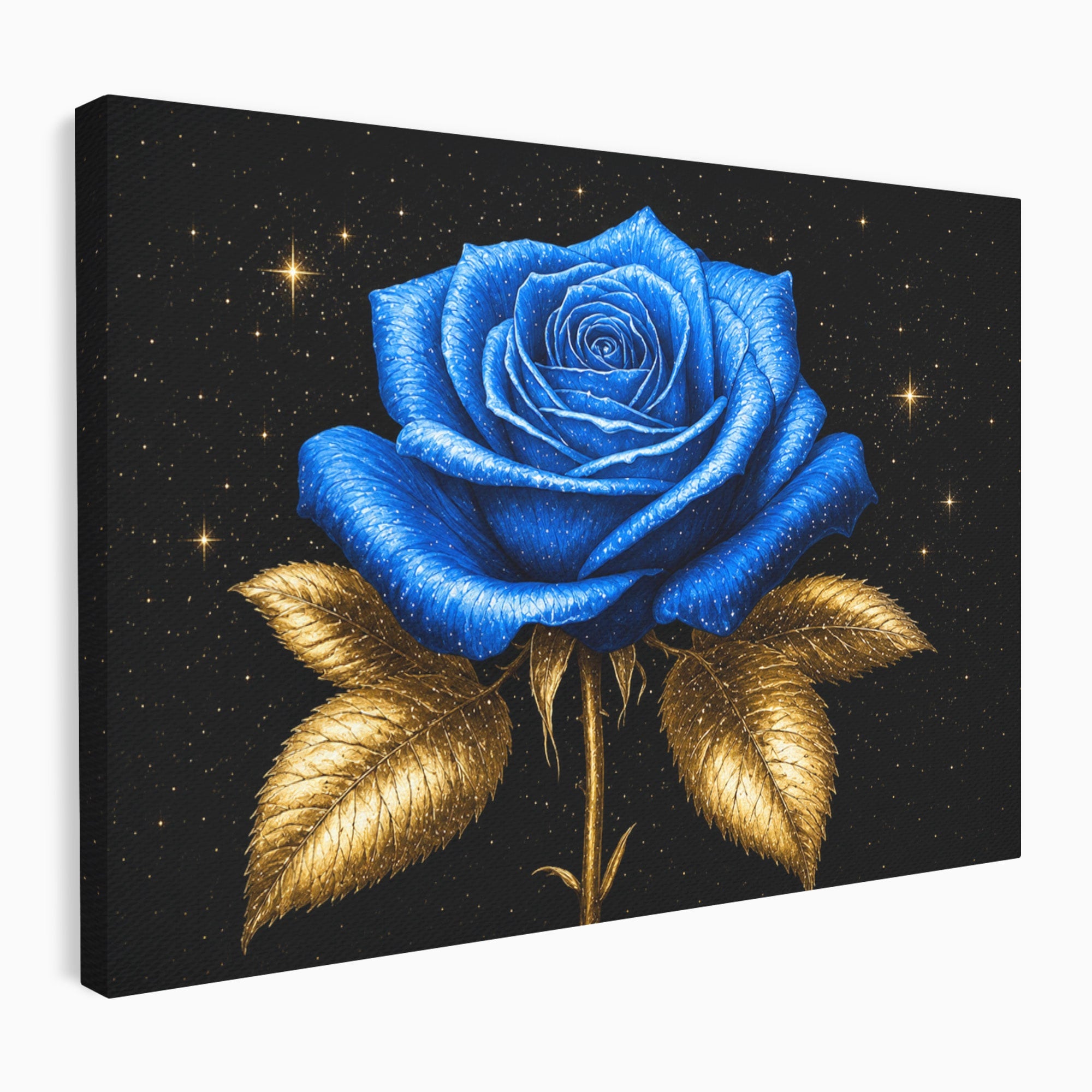 Tablou Canvas Premium LuxCanva® A1845, Noapte de Safir, Trandafir, Floare, Lux, Eleganta, Dormitor, Living, Culori Vibrante