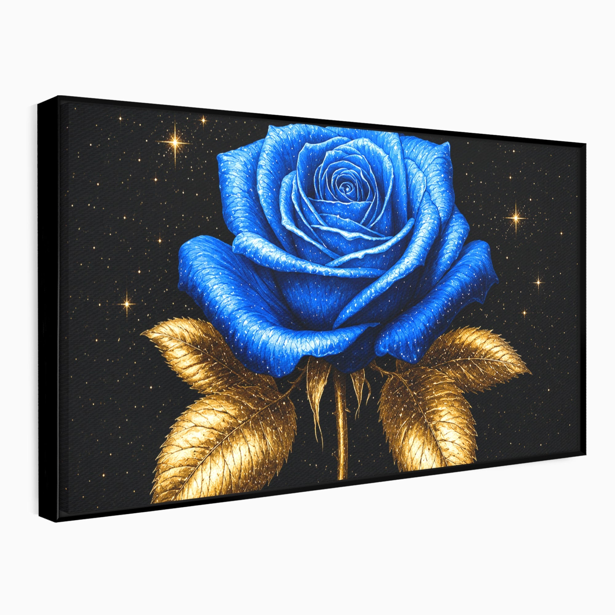 Tablou Canvas Premium LuxCanva® A1845, Noapte de Safir, Trandafir, Floare, Lux, Eleganta, Dormitor, Living, Culori Vibrante
