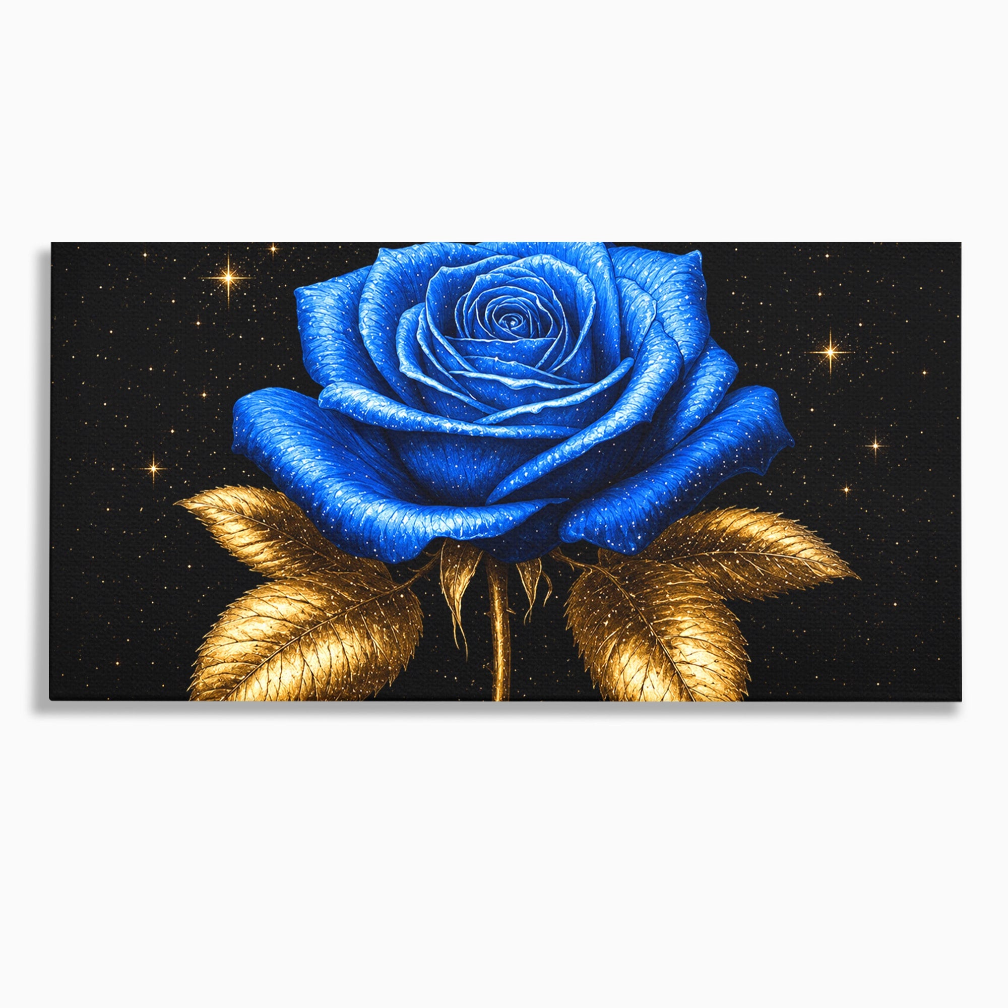 Tablou Canvas Premium LuxCanva® A1845, Noapte de Safir, Trandafir, Floare, Lux, Eleganta, Dormitor, Living, Culori Vibrante