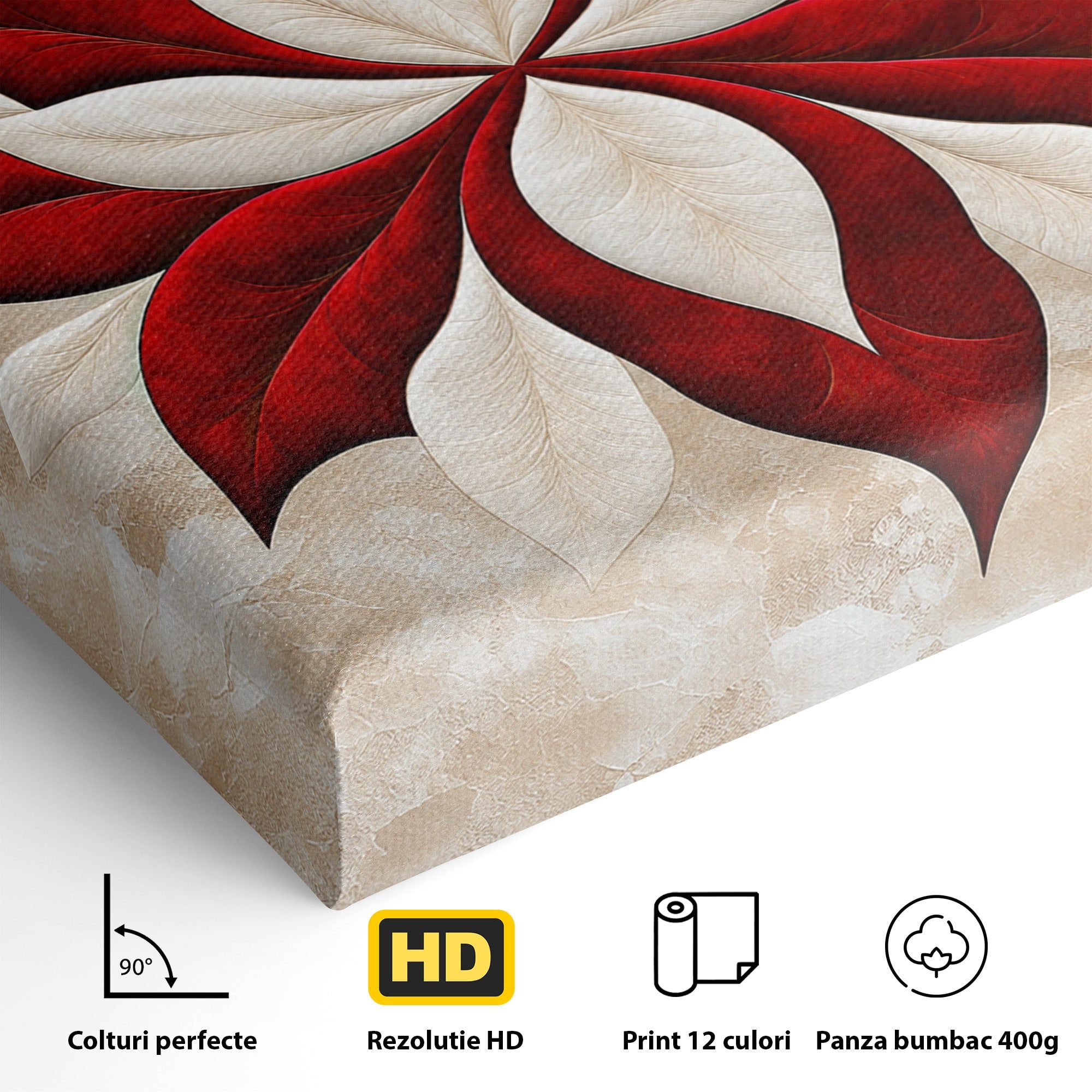 Tablou Canvas Premium LuxCanva® A1846, Floare Simetrica Abstracta, Floare, Abstract, Simetrie, Arta Moderna, Dormitor, Culori Vibrante