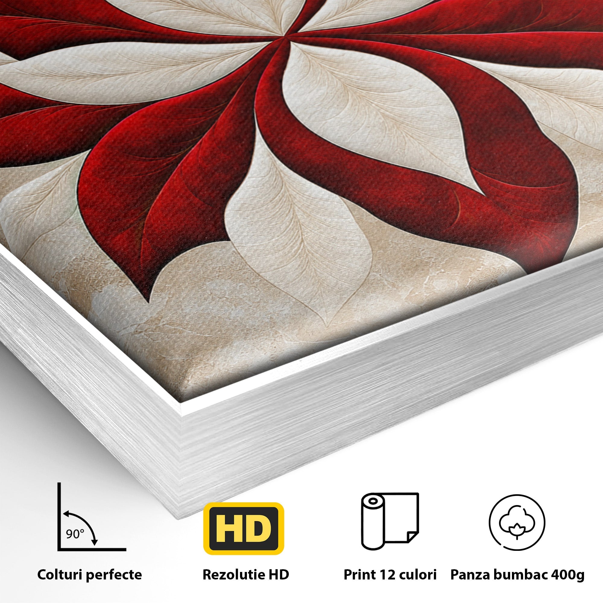 Tablou Canvas Premium LuxCanva® A1846, Floare Simetrica Abstracta, Floare, Abstract, Simetrie, Arta Moderna, Dormitor, Culori Vibrante