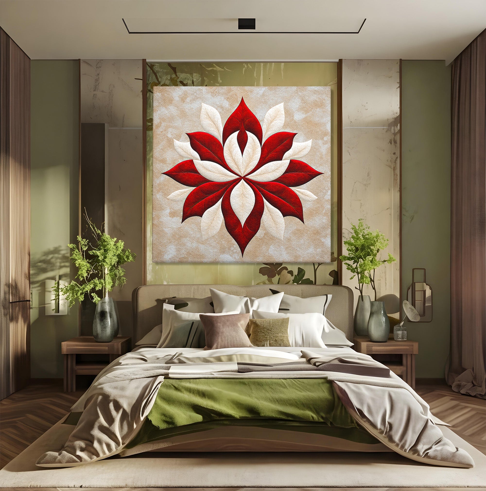 Tablou Canvas Premium LuxCanva® A1846, Floare Simetrica Abstracta, Floare, Abstract, Simetrie, Arta Moderna, Dormitor, Culori Vibrante