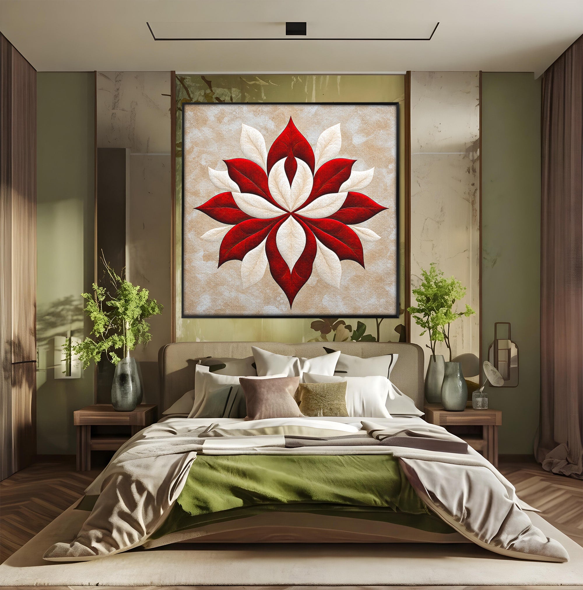 Tablou Canvas Premium LuxCanva® A1846, Floare Simetrica Abstracta, Floare, Abstract, Simetrie, Arta Moderna, Dormitor, Culori Vibrante