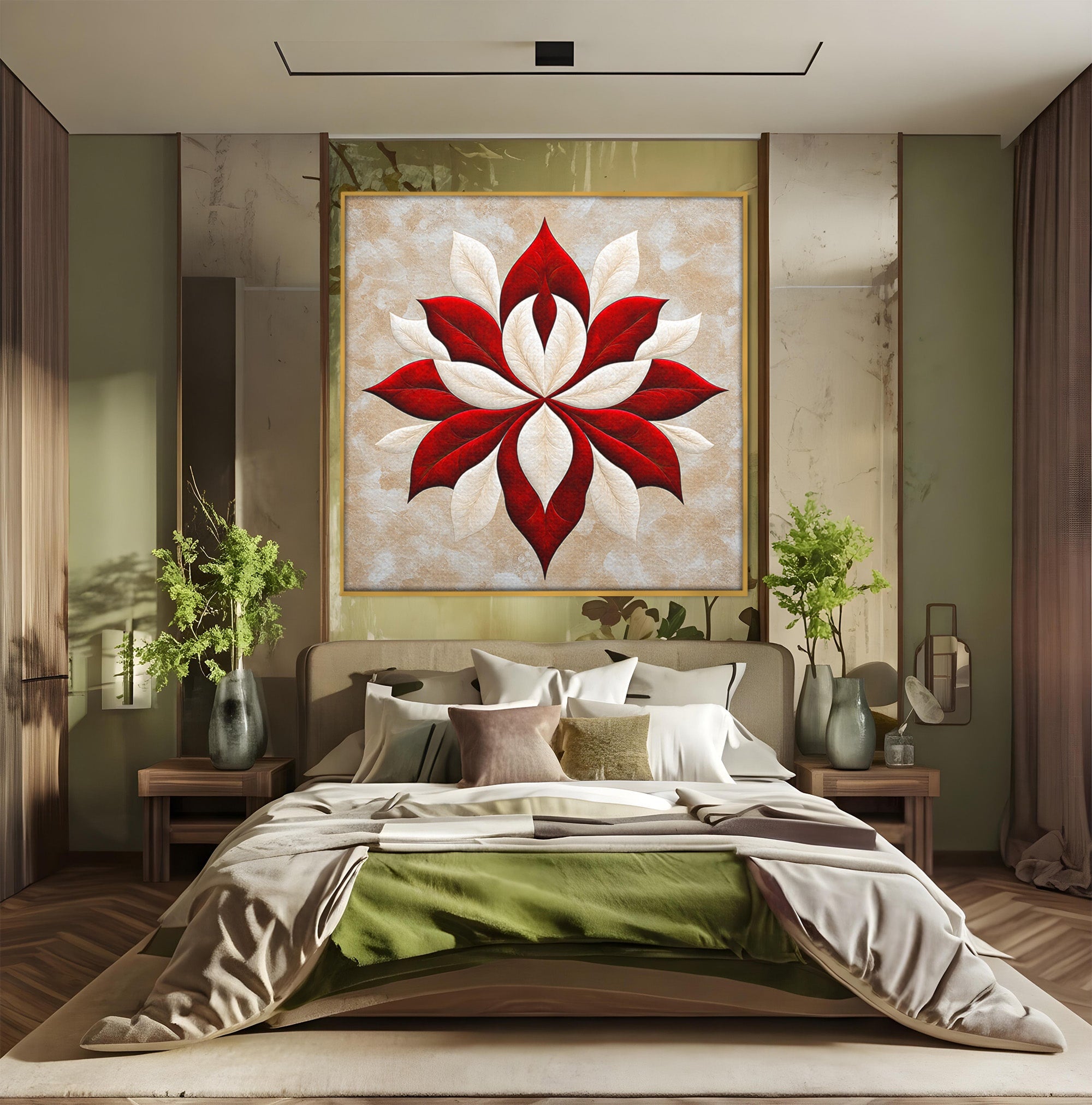 Tablou Canvas Premium LuxCanva® A1846, Floare Simetrica Abstracta, Floare, Abstract, Simetrie, Arta Moderna, Dormitor, Culori Vibrante