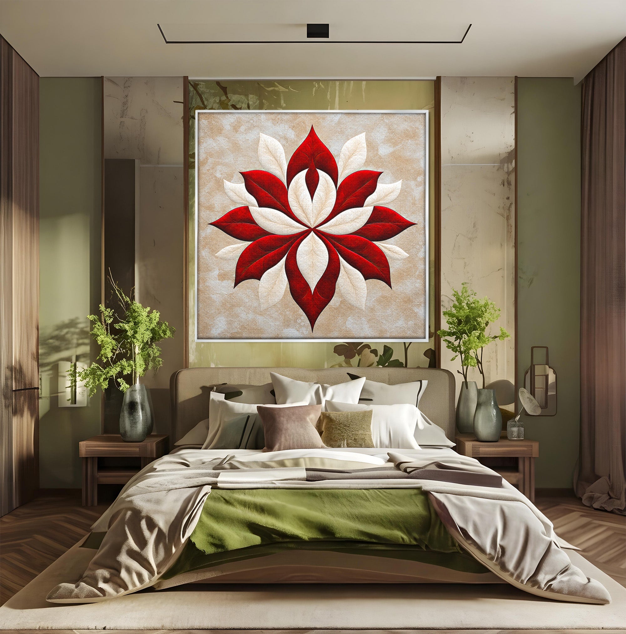 Tablou Canvas Premium LuxCanva® A1846, Floare Simetrica Abstracta, Floare, Abstract, Simetrie, Arta Moderna, Dormitor, Culori Vibrante