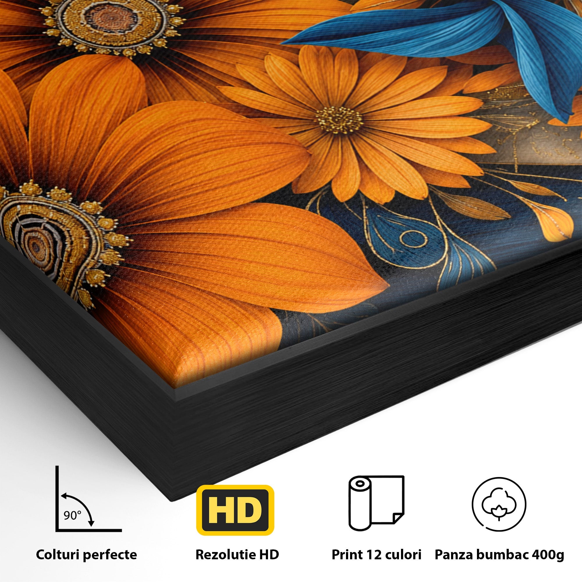 Tablou Canvas Premium LuxCanva® A1847, Flori De Toamna Abundente, Flori, Toamna, Abstract, Elegant, Living, Culori Vibrante