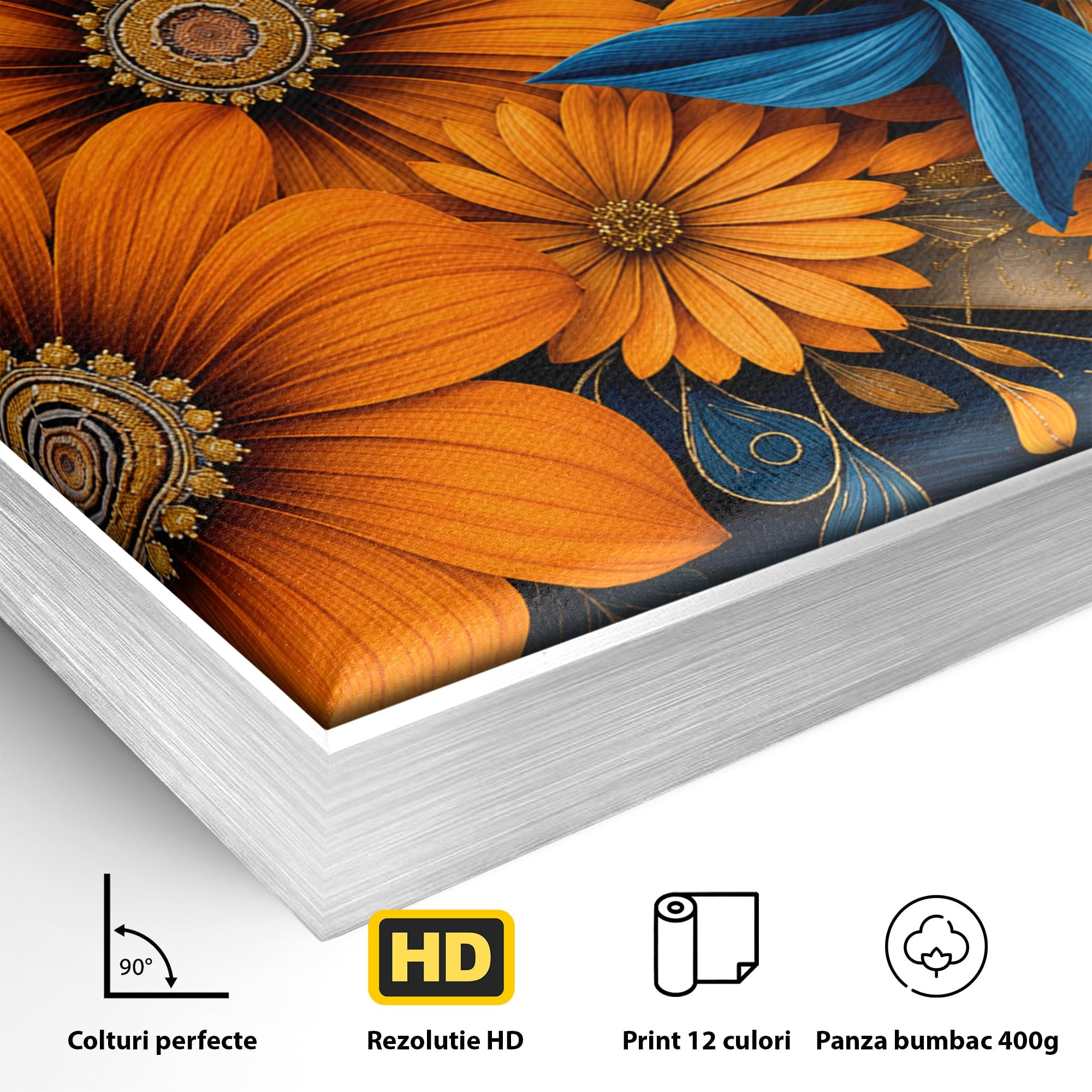 Tablou Canvas Premium LuxCanva® A1847, Flori De Toamna Abundente, Flori, Toamna, Abstract, Elegant, Living, Culori Vibrante