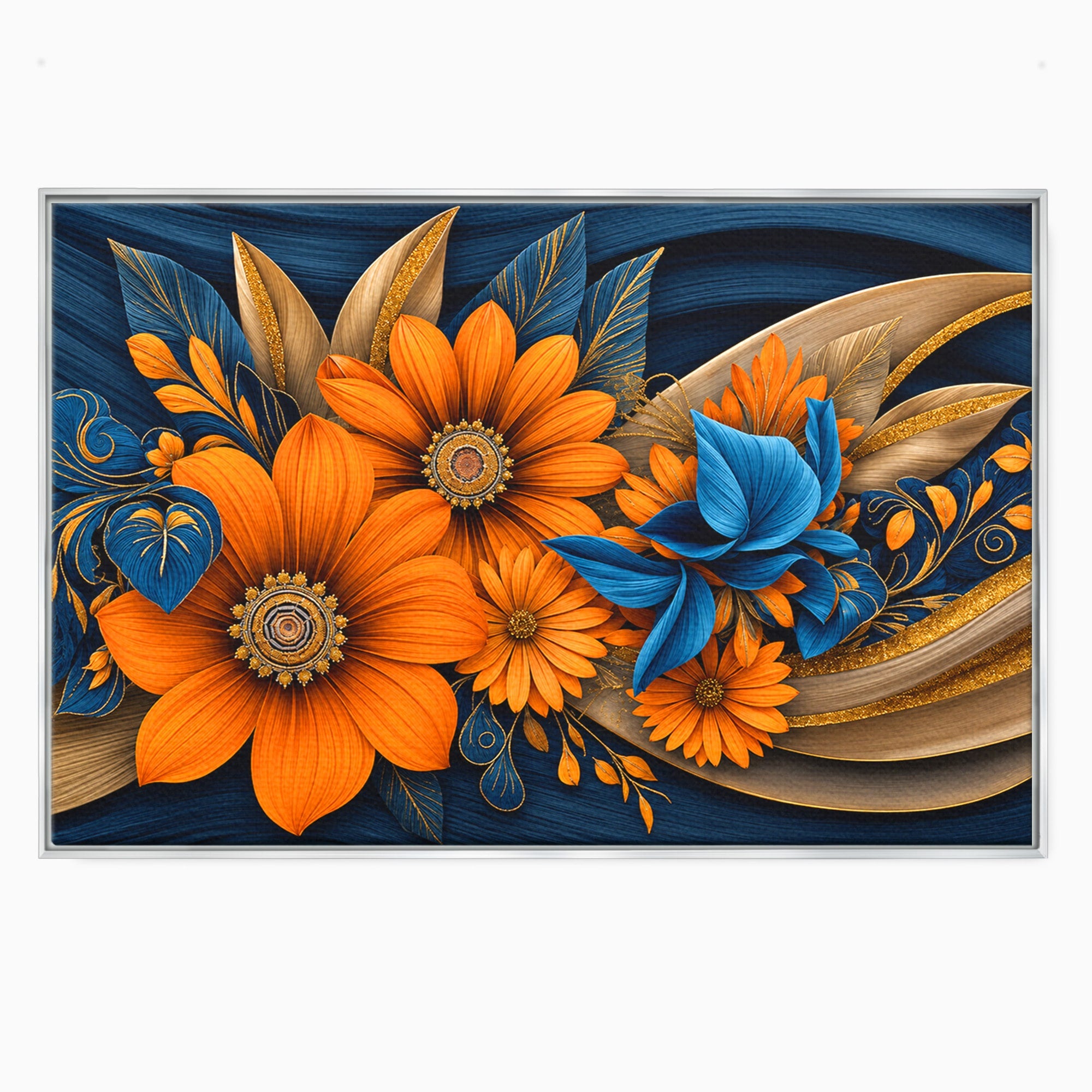 Tablou Canvas Premium LuxCanva® A1847, Flori De Toamna Abundente, Flori, Toamna, Abstract, Elegant, Living, Culori Vibrante