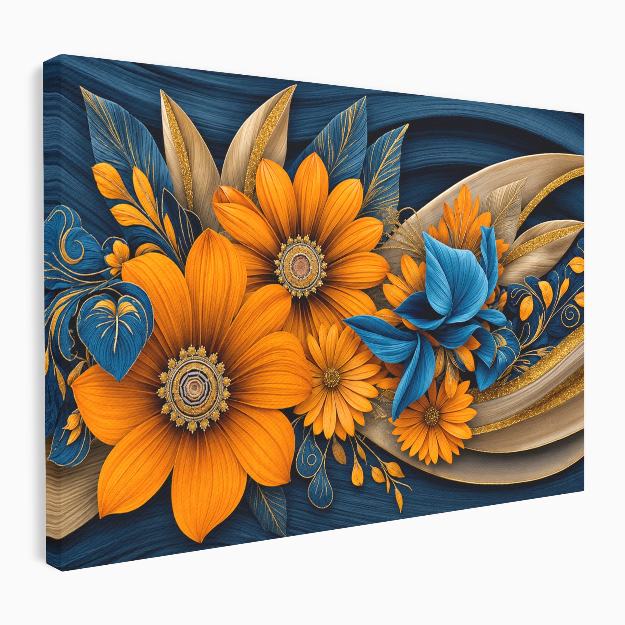 Tablou Canvas Premium LuxCanva® A1847, Flori De Toamna Abundente, Flori, Toamna, Abstract, Elegant, Living, Culori Vibrante