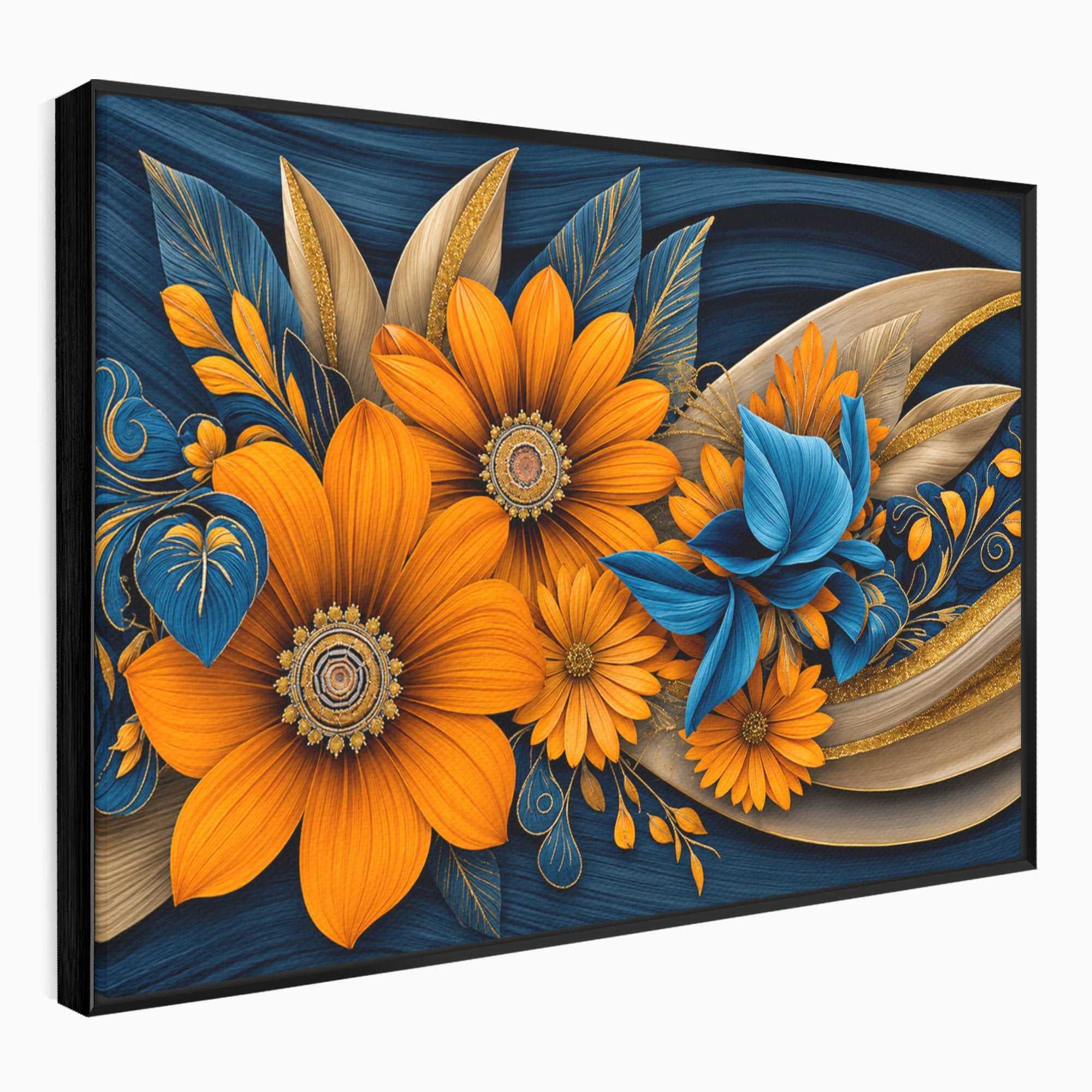 Tablou Canvas Premium LuxCanva® A1847, Flori De Toamna Abundente, Flori, Toamna, Abstract, Elegant, Living, Culori Vibrante
