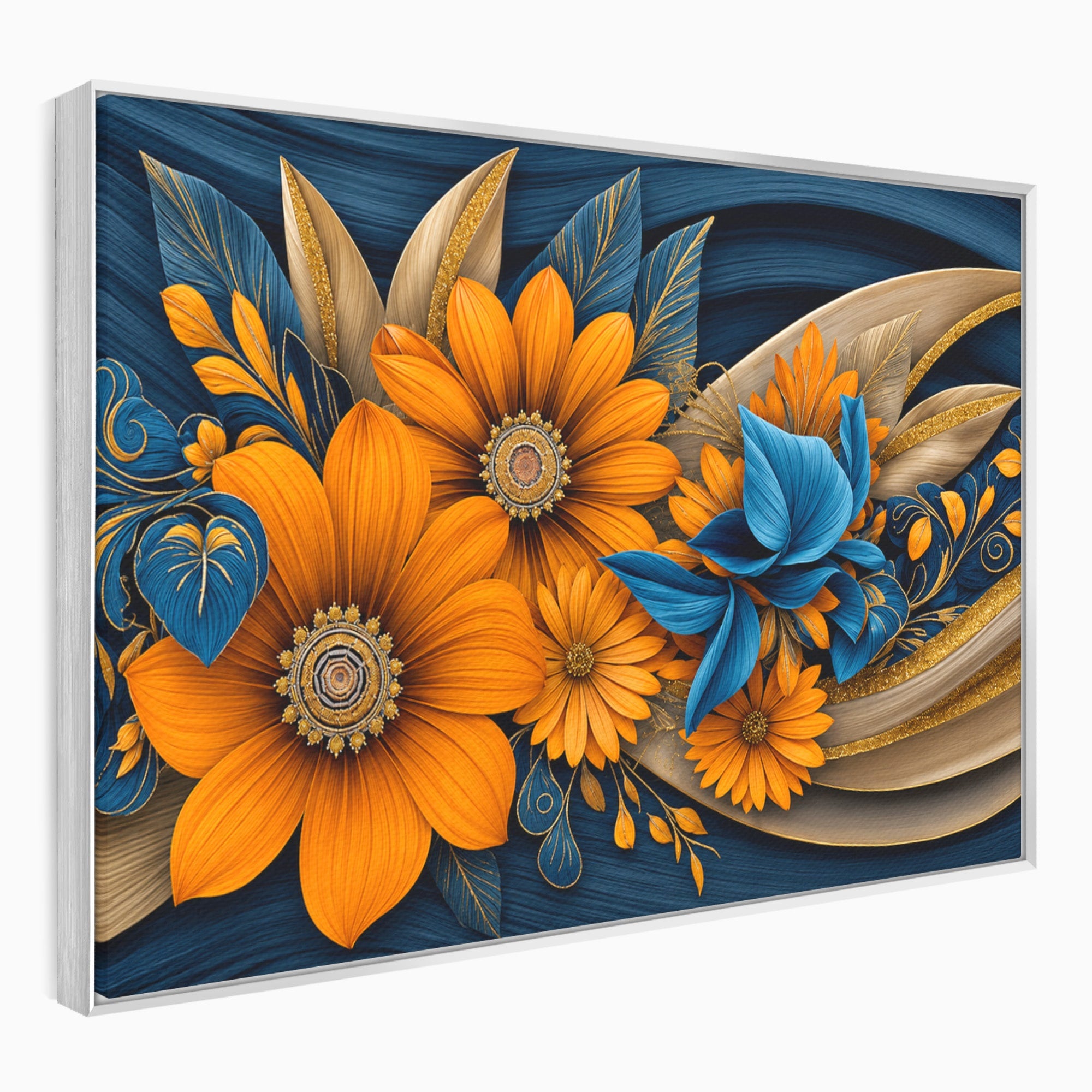 Tablou Canvas Premium LuxCanva® A1847, Flori De Toamna Abundente, Flori, Toamna, Abstract, Elegant, Living, Culori Vibrante