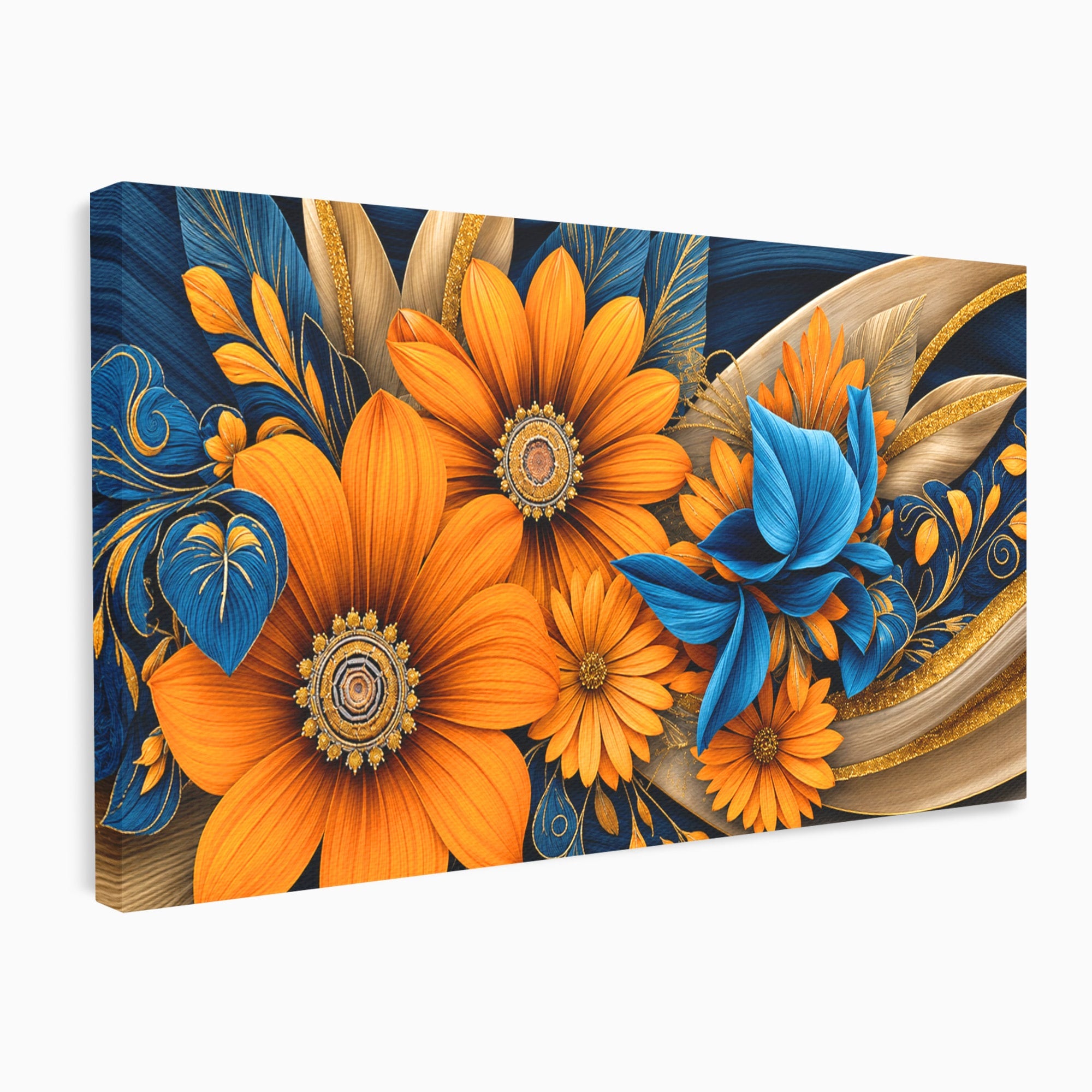 Tablou Canvas Premium LuxCanva® A1847, Flori De Toamna Abundente, Flori, Toamna, Abstract, Elegant, Living, Culori Vibrante