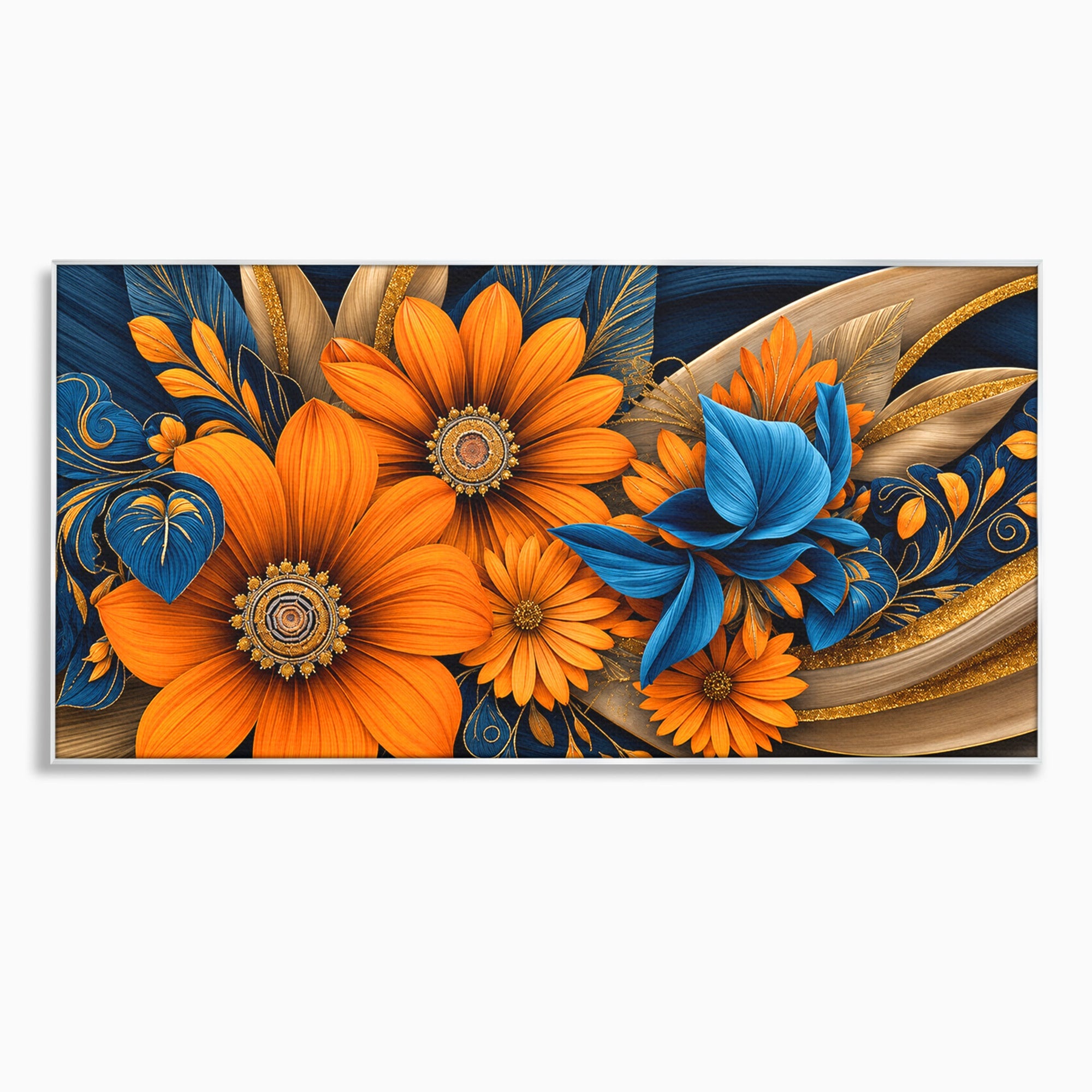Tablou Canvas Premium LuxCanva® A1847, Flori De Toamna Abundente, Flori, Toamna, Abstract, Elegant, Living, Culori Vibrante