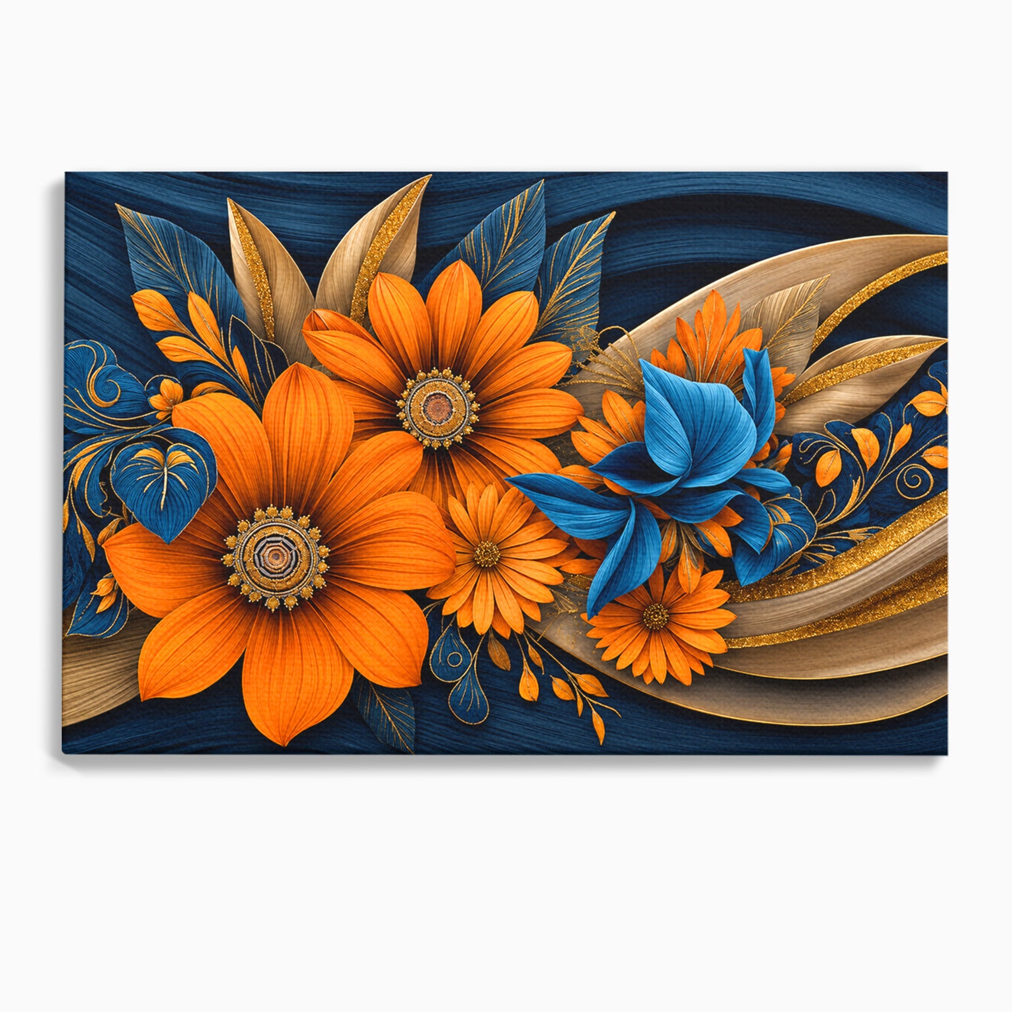 Tablou Canvas Premium LuxCanva® A1847, Flori De Toamna Abundente, Flori, Toamna, Abstract, Elegant, Living, Culori Vibrante