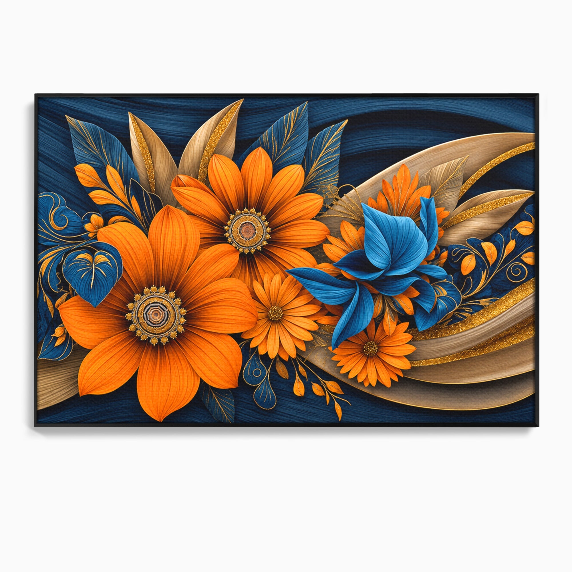 Tablou Canvas Premium LuxCanva® A1847, Flori De Toamna Abundente, Flori, Toamna, Abstract, Elegant, Living, Culori Vibrante