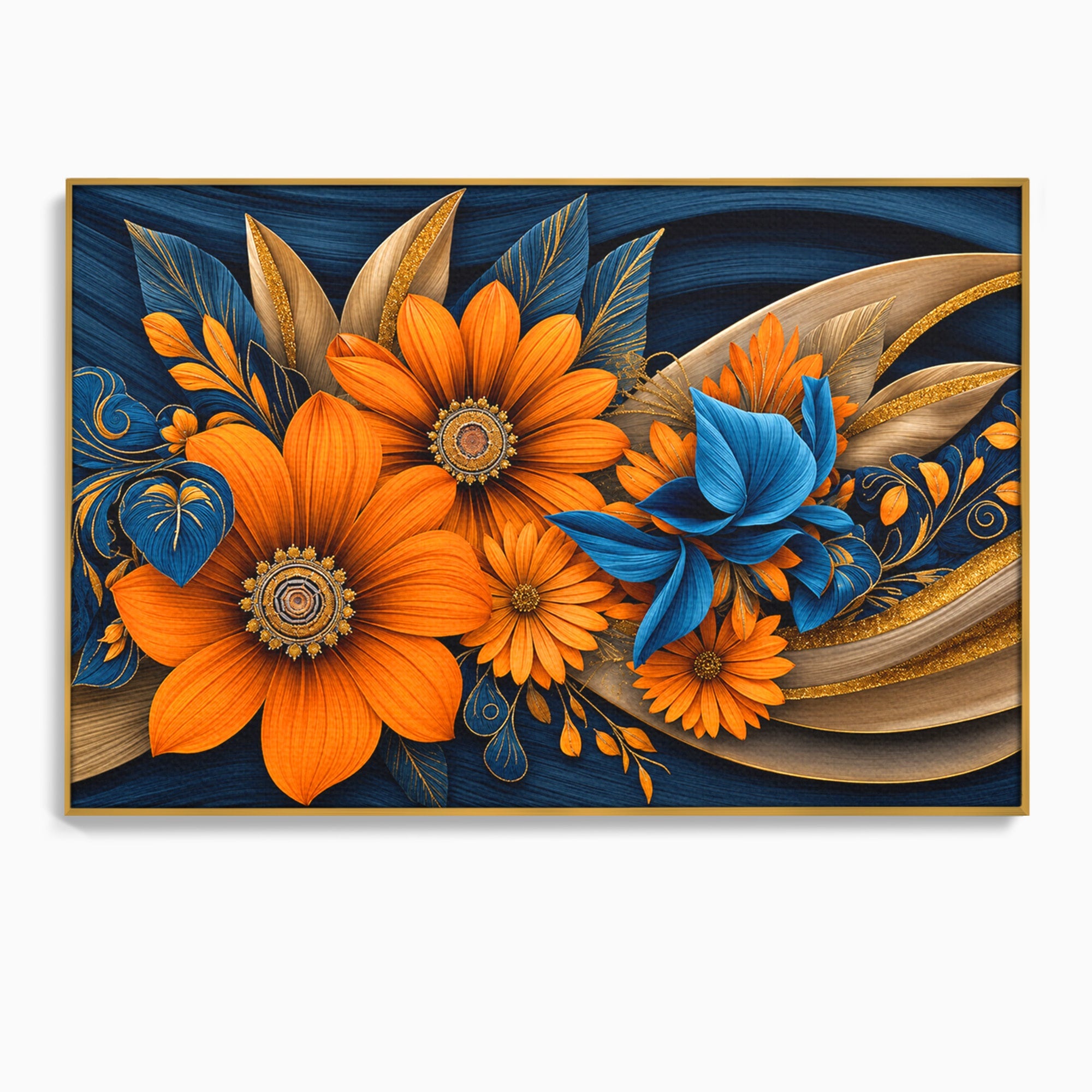 Tablou Canvas Premium LuxCanva® A1847, Flori De Toamna Abundente, Flori, Toamna, Abstract, Elegant, Living, Culori Vibrante