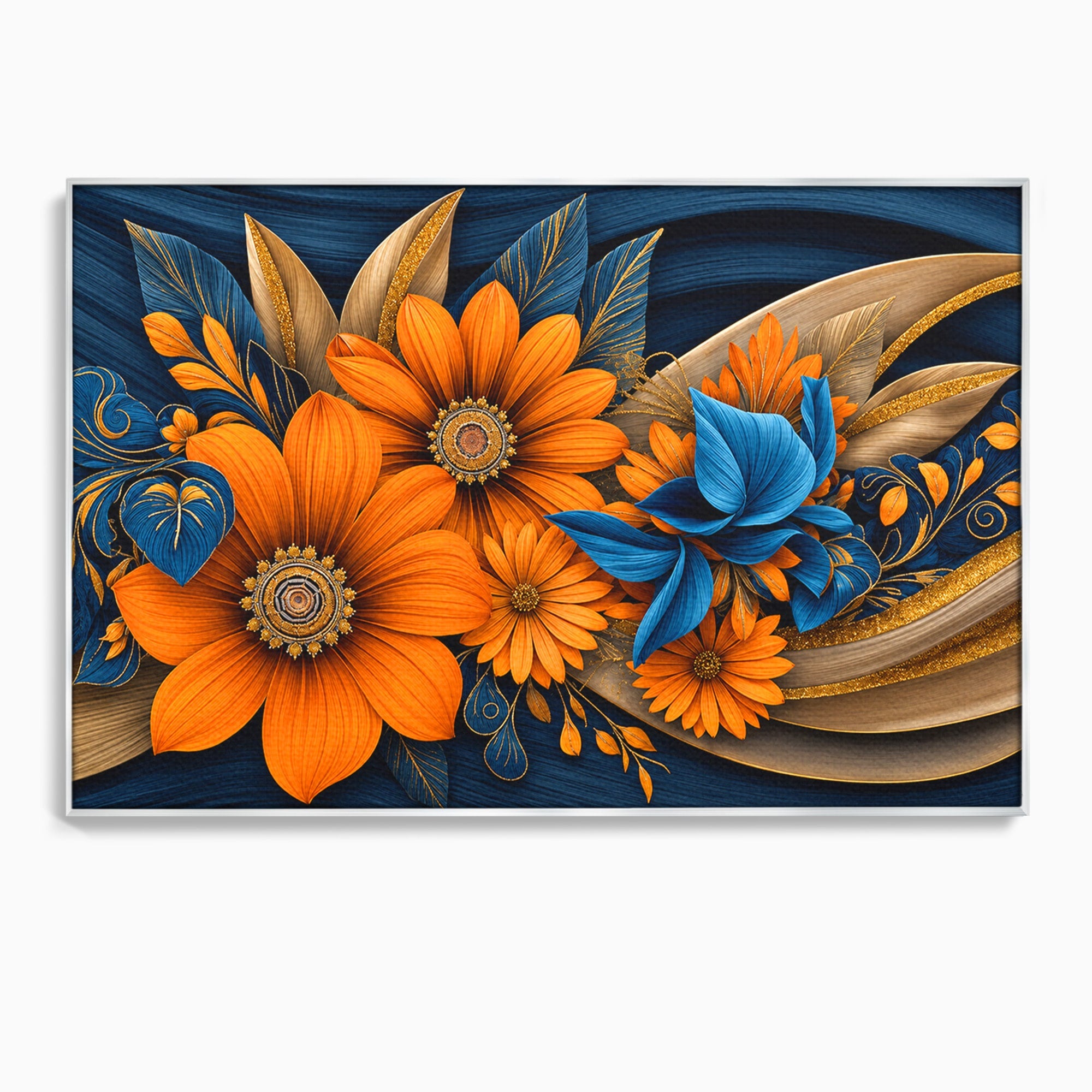 Tablou Canvas Premium LuxCanva® A1847, Flori De Toamna Abundente, Flori, Toamna, Abstract, Elegant, Living, Culori Vibrante