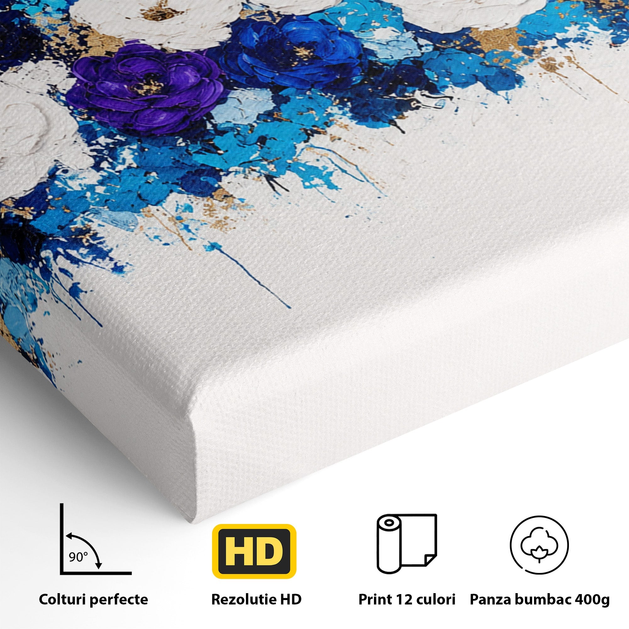 Tablou Canvas Premium LuxCanva® A1848, Orizont Floral, Flori, Abstract, Modern, Living, Dormitor, Culori Vibrante