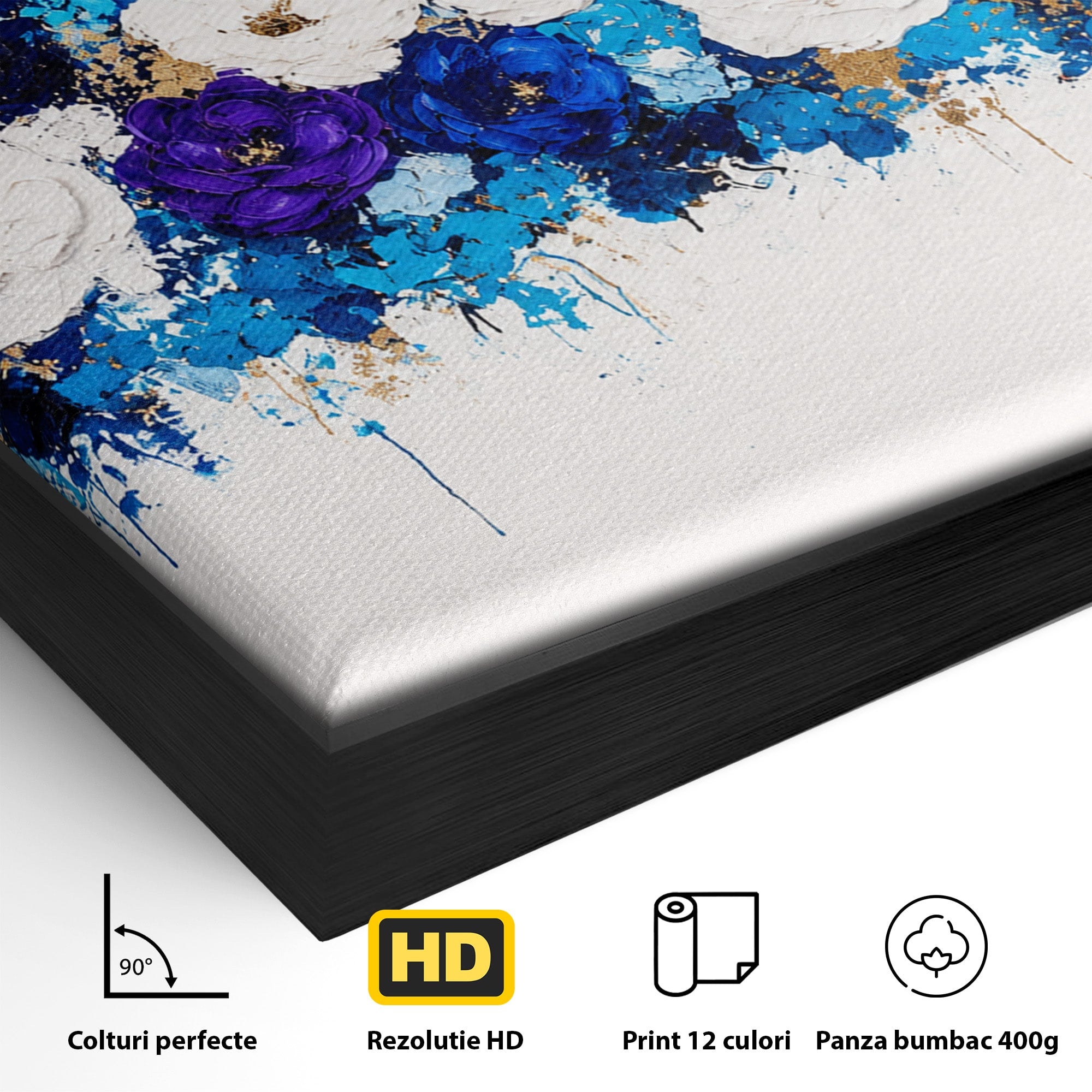 Tablou Canvas Premium LuxCanva® A1848, Orizont Floral, Flori, Abstract, Modern, Living, Dormitor, Culori Vibrante