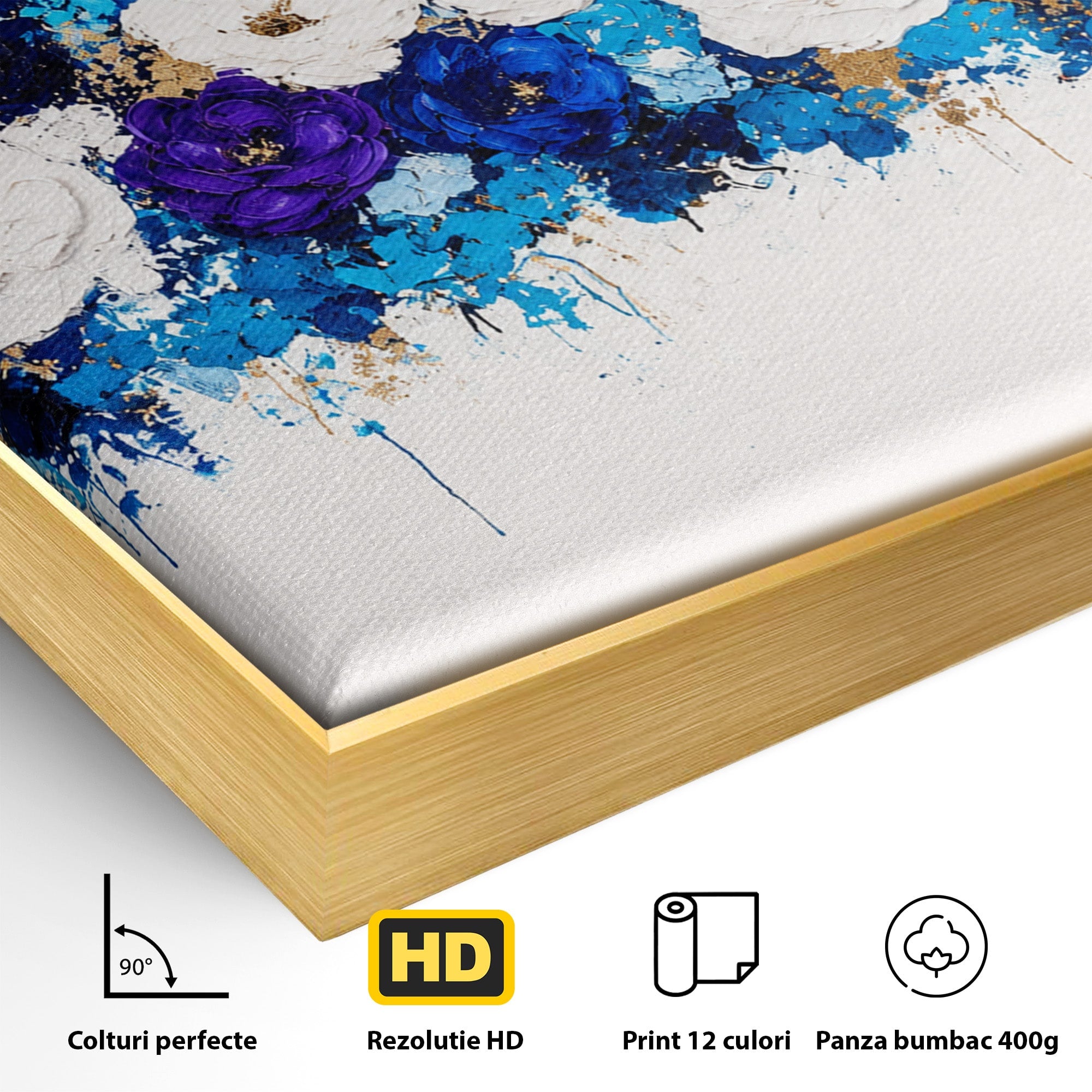 Tablou Canvas Premium LuxCanva® A1848, Orizont Floral, Flori, Abstract, Modern, Living, Dormitor, Culori Vibrante