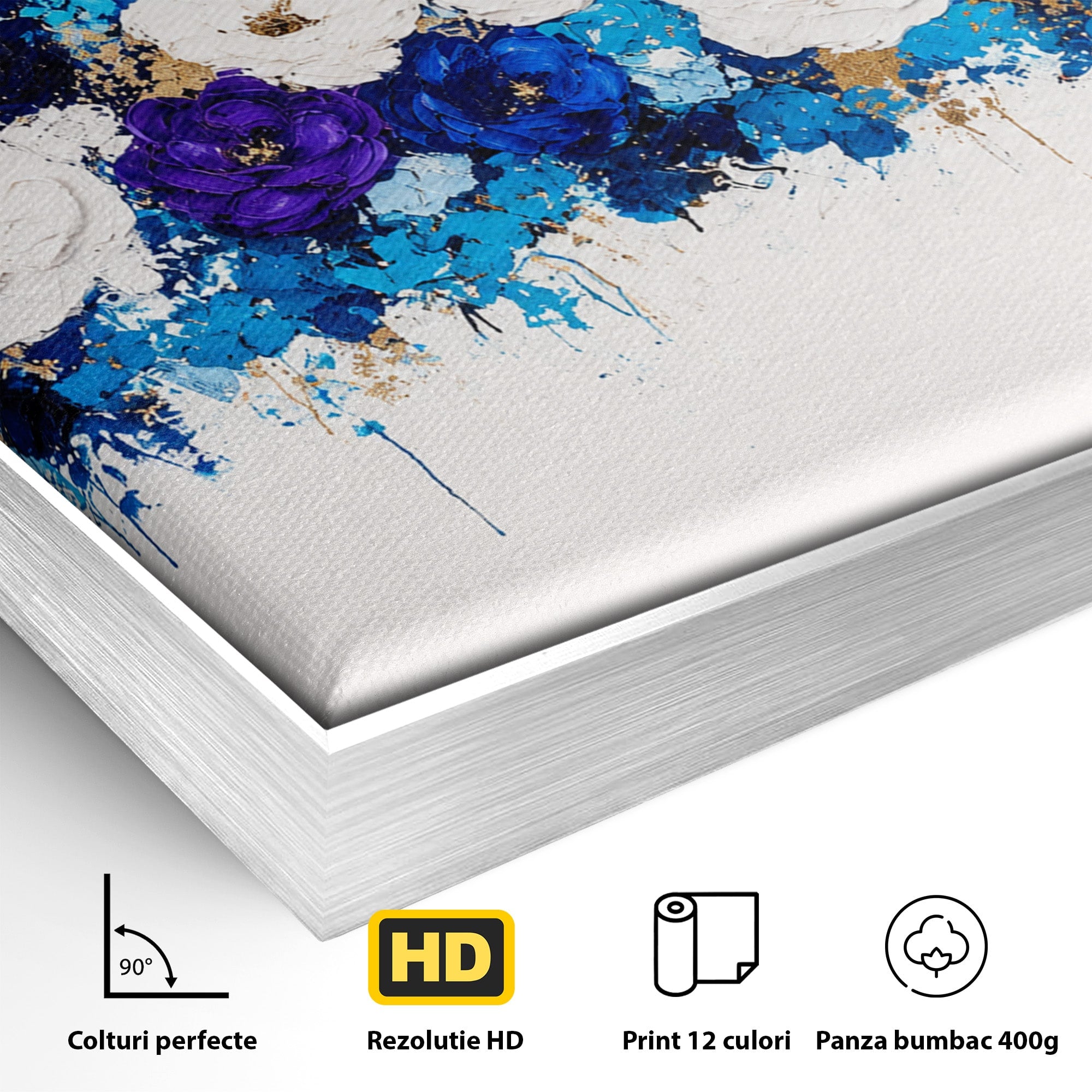 Tablou Canvas Premium LuxCanva® A1848, Orizont Floral, Flori, Abstract, Modern, Living, Dormitor, Culori Vibrante