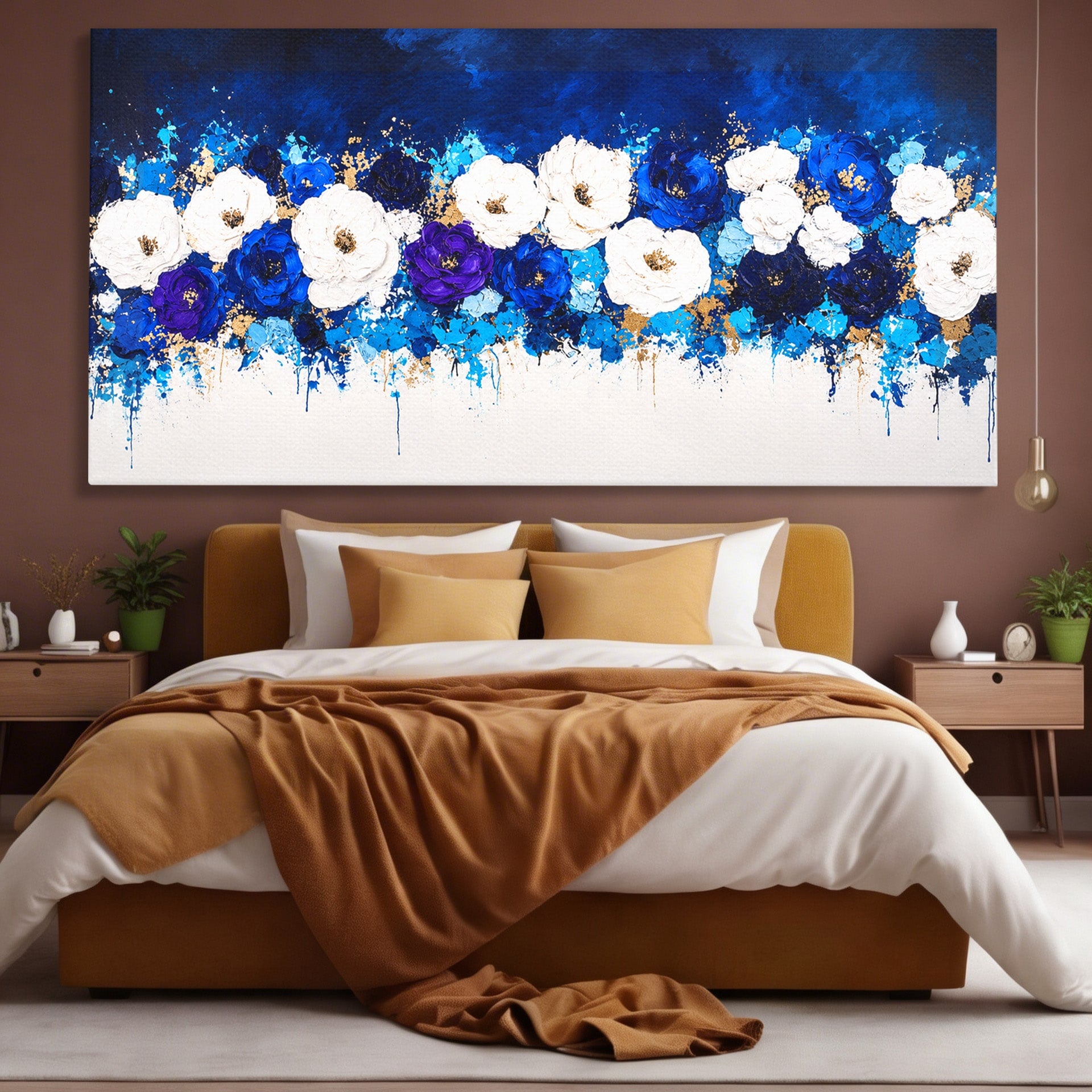 Tablou Canvas Premium LuxCanva® A1848, Orizont Floral, Flori, Abstract, Modern, Living, Dormitor, Culori Vibrante