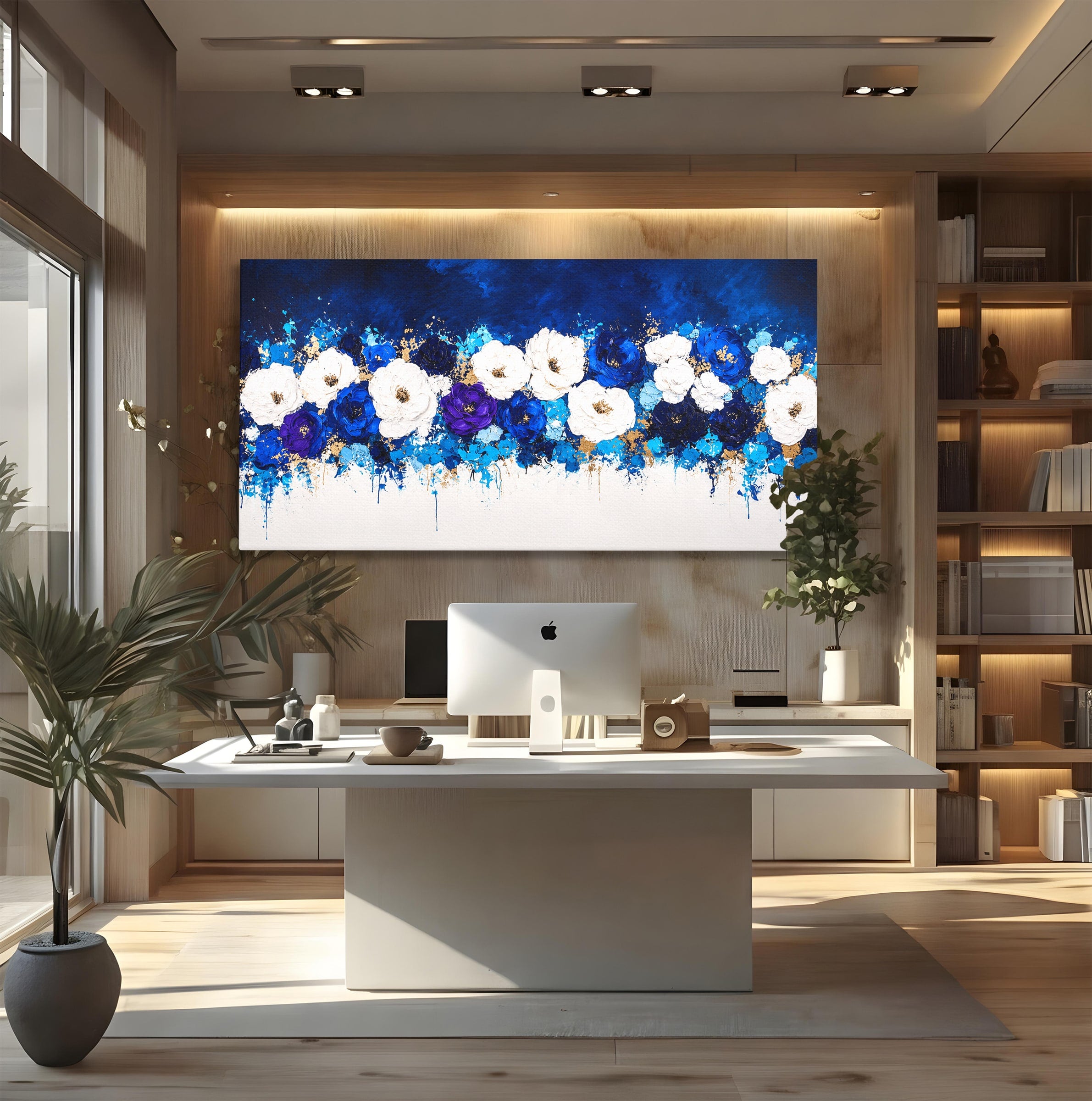 Tablou Canvas Premium LuxCanva® A1848, Orizont Floral, Flori, Abstract, Modern, Living, Dormitor, Culori Vibrante