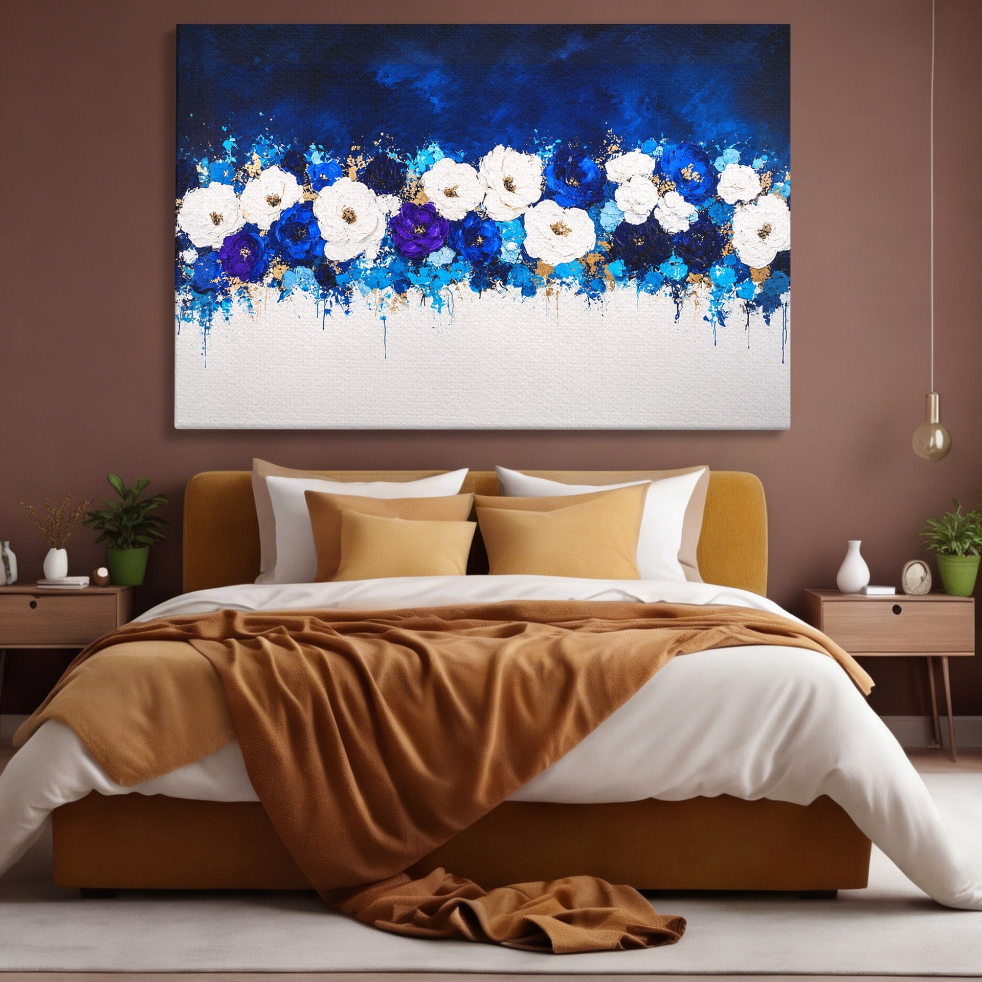 Tablou Canvas Premium LuxCanva® A1848, Orizont Floral, Flori, Abstract, Modern, Living, Dormitor, Culori Vibrante