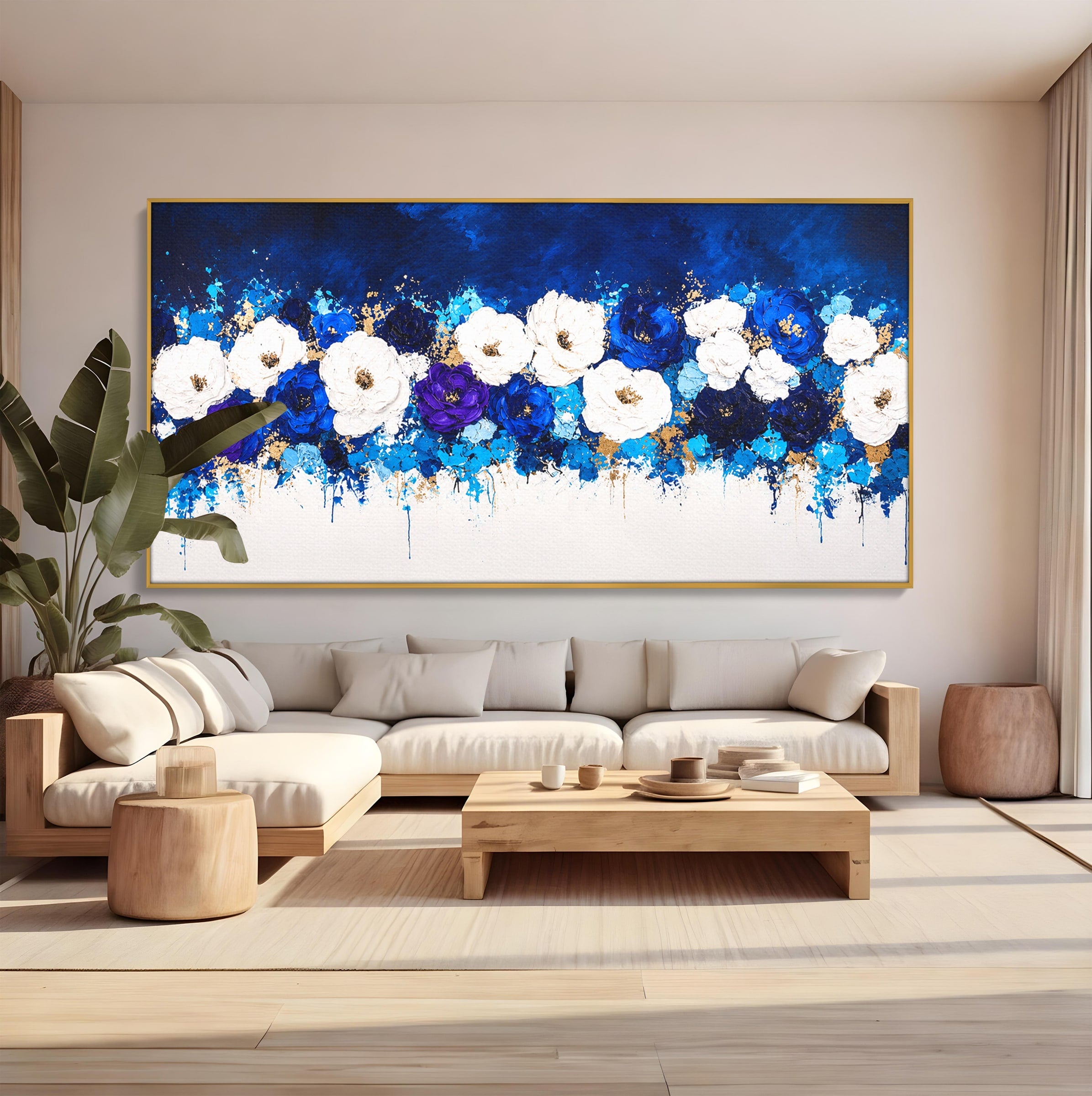 Tablou Canvas Premium LuxCanva® A1848, Orizont Floral, Flori, Abstract, Modern, Living, Dormitor, Culori Vibrante