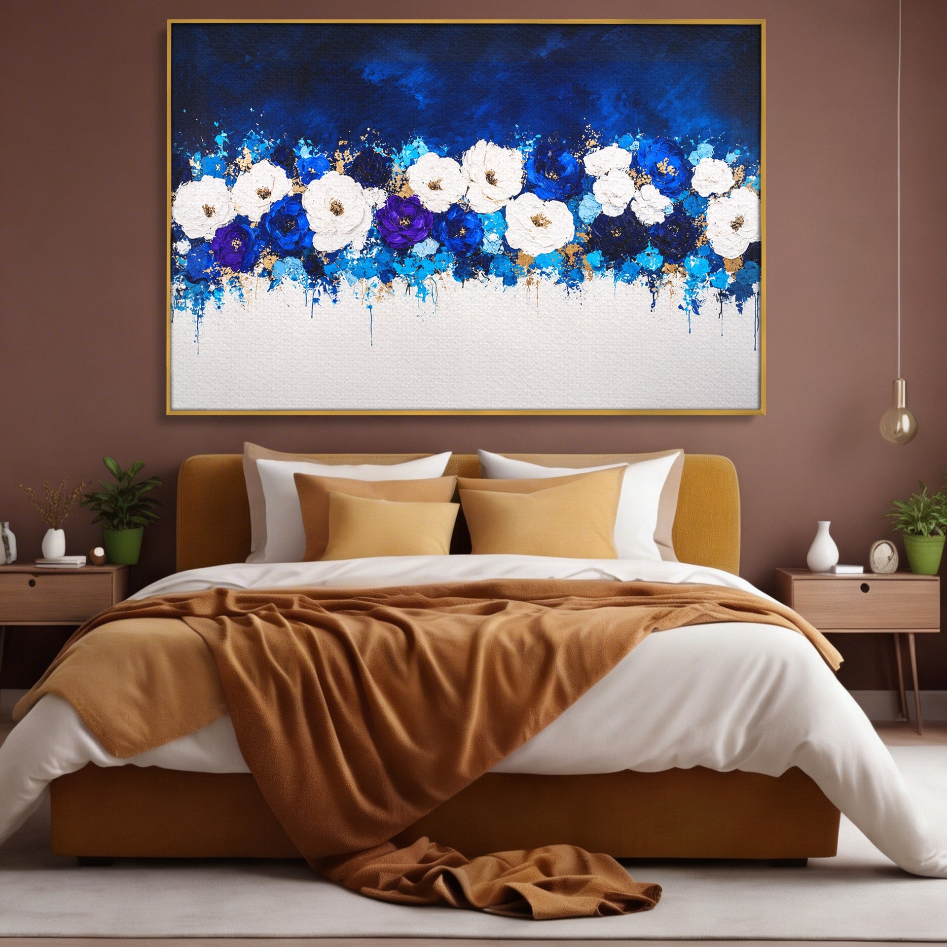 Tablou Canvas Premium LuxCanva® A1848, Orizont Floral, Flori, Abstract, Modern, Living, Dormitor, Culori Vibrante