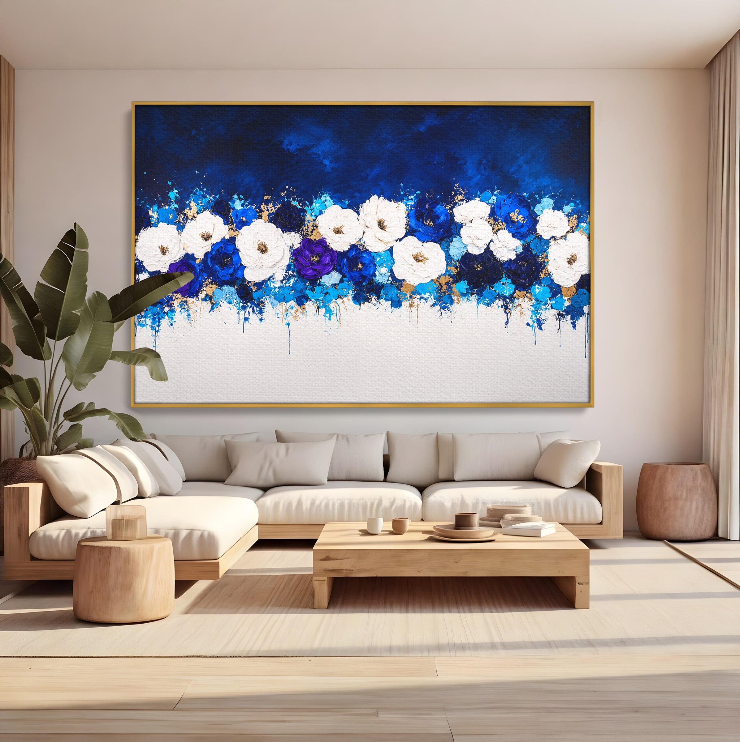 Tablou Canvas Premium LuxCanva® A1848, Orizont Floral, Flori, Abstract, Modern, Living, Dormitor, Culori Vibrante