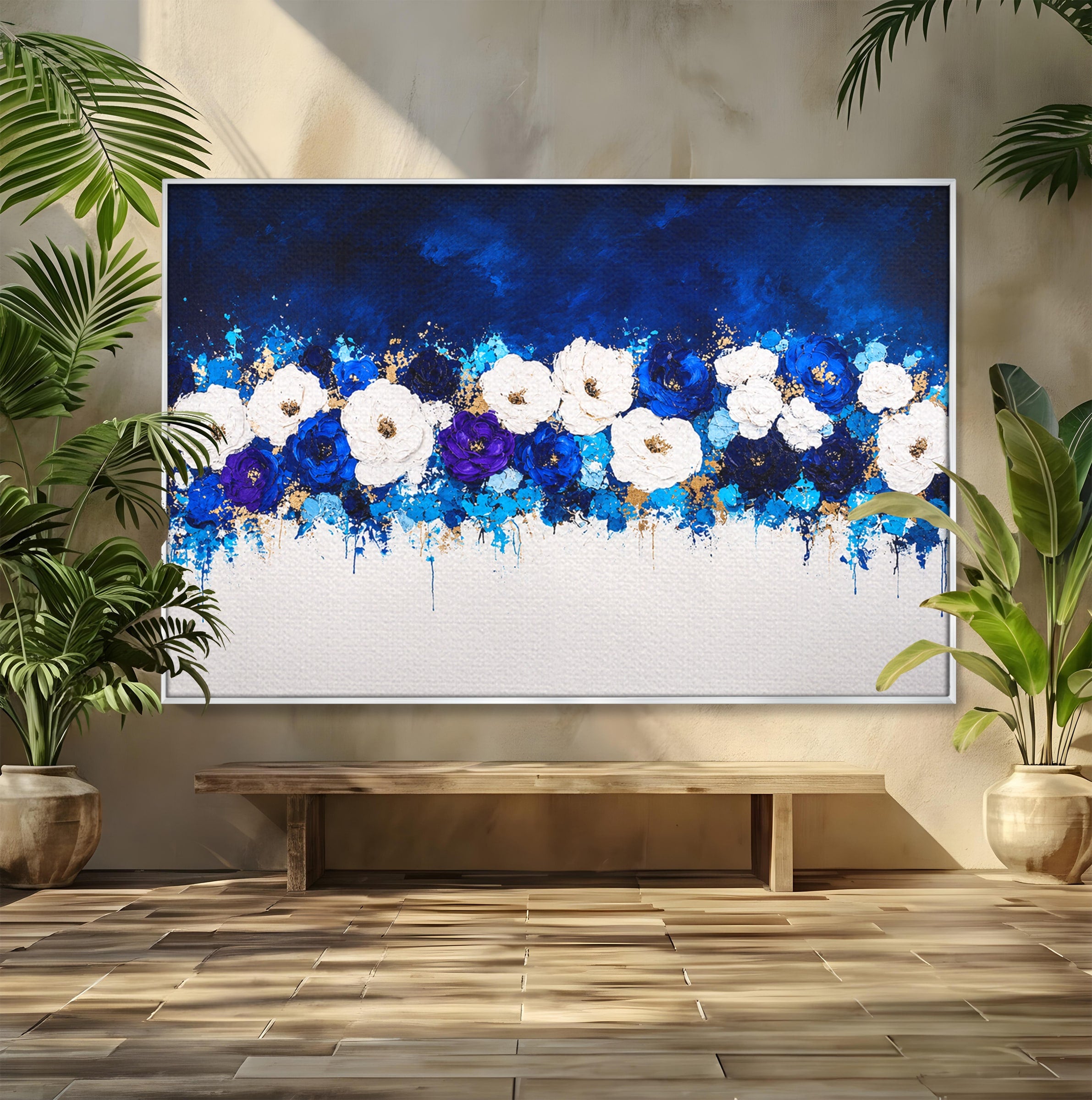 Tablou Canvas Premium LuxCanva® A1848, Orizont Floral, Flori, Abstract, Modern, Living, Dormitor, Culori Vibrante