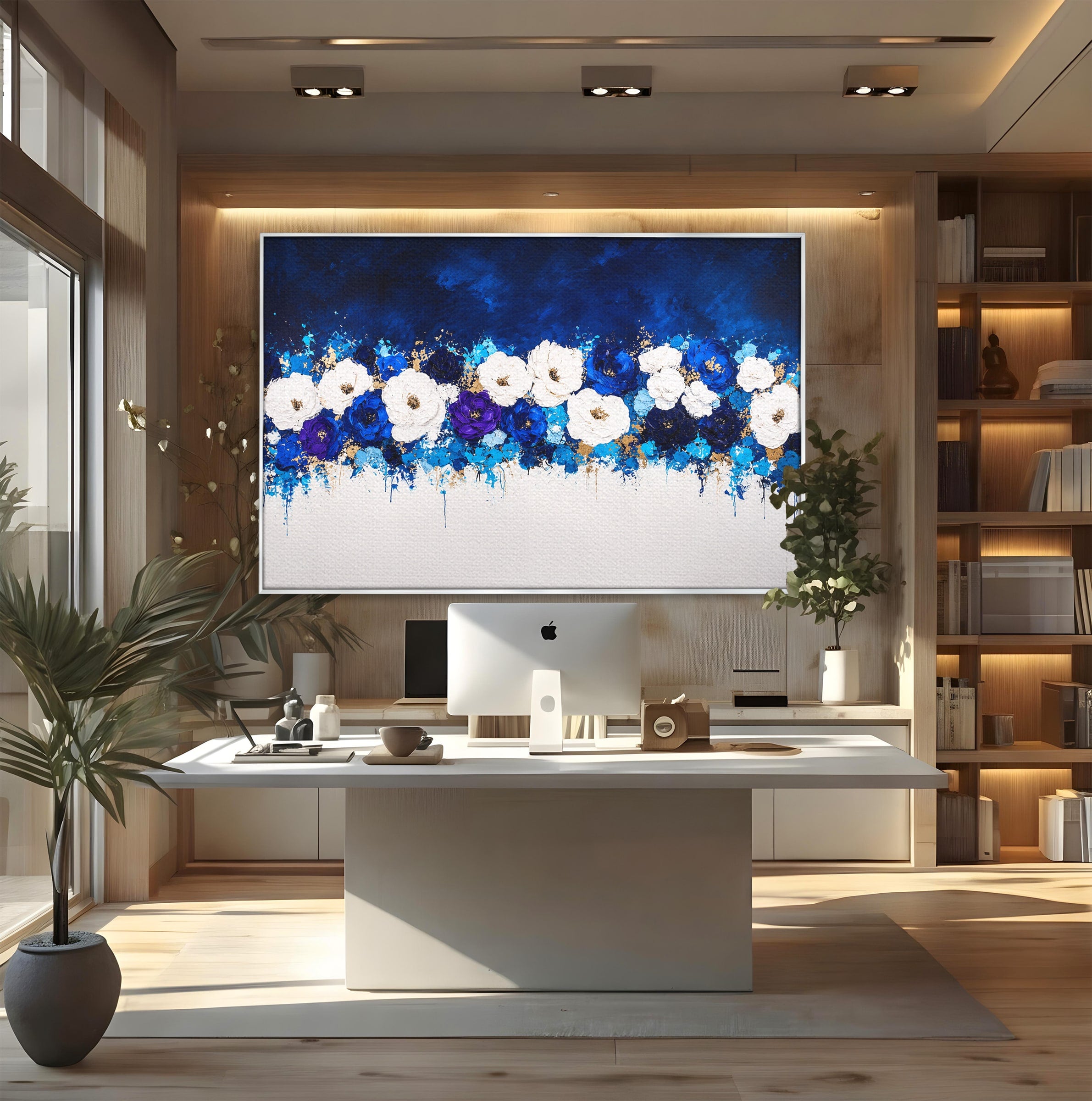 Tablou Canvas Premium LuxCanva® A1848, Orizont Floral, Flori, Abstract, Modern, Living, Dormitor, Culori Vibrante