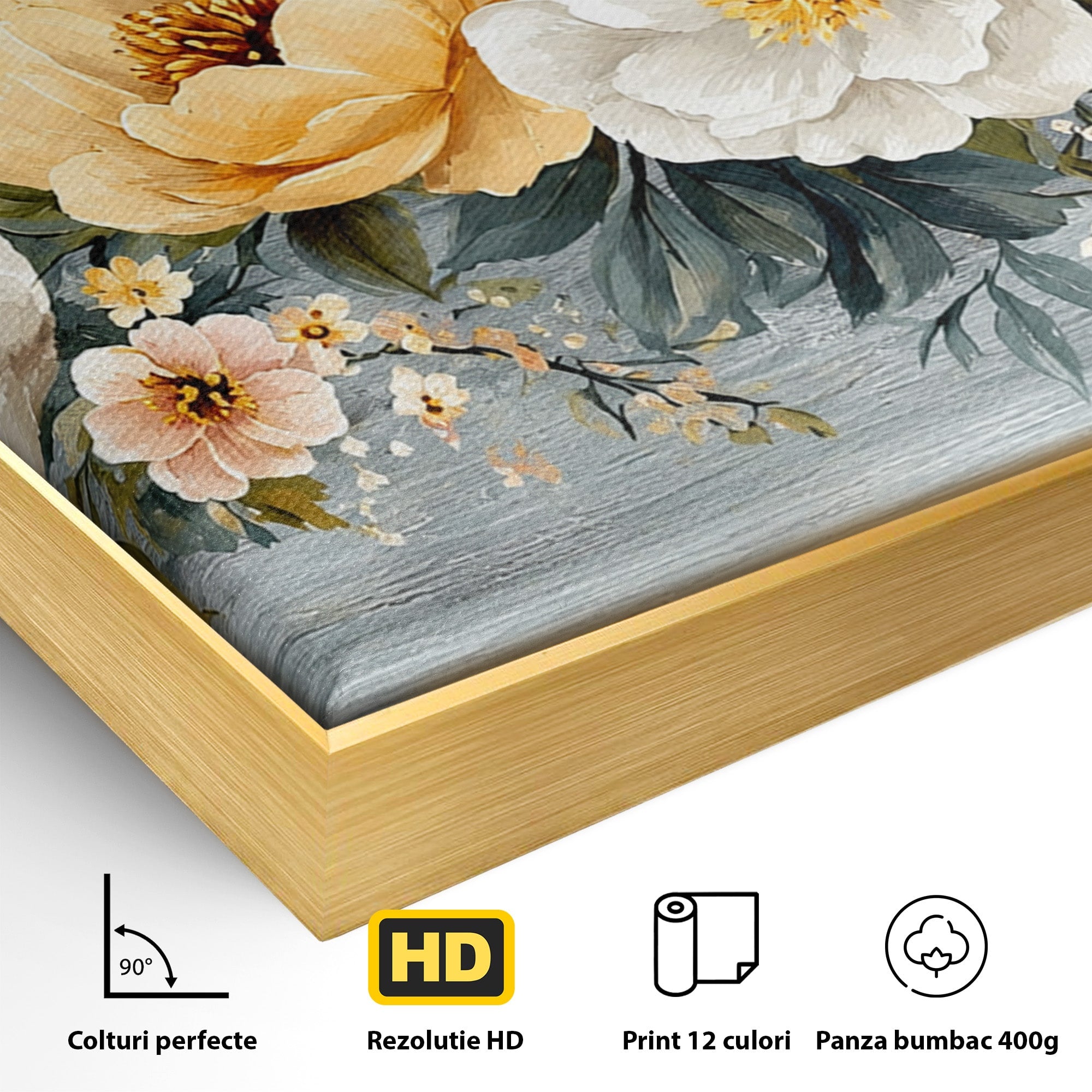 Tablou Canvas Premium LuxCanva® A1849, Flori De Primavara, Flori, Primavara, Natura, Living, Dormitor, Culori Vibrante