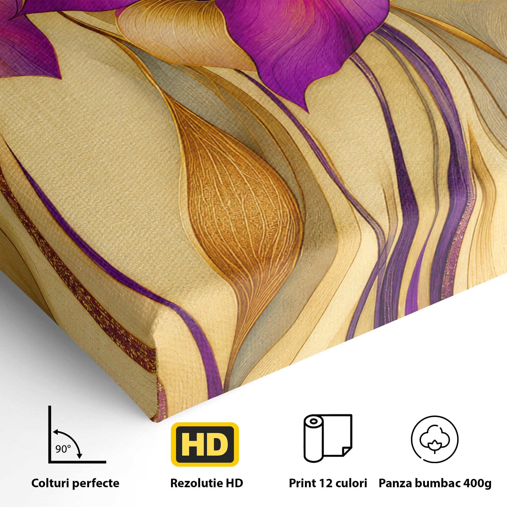 Tablou Canvas Premium LuxCanva® A1850, Flori De Pasiune, Flori, Abstract, Eleganta, Dormitor, Living, Culori Vibrante