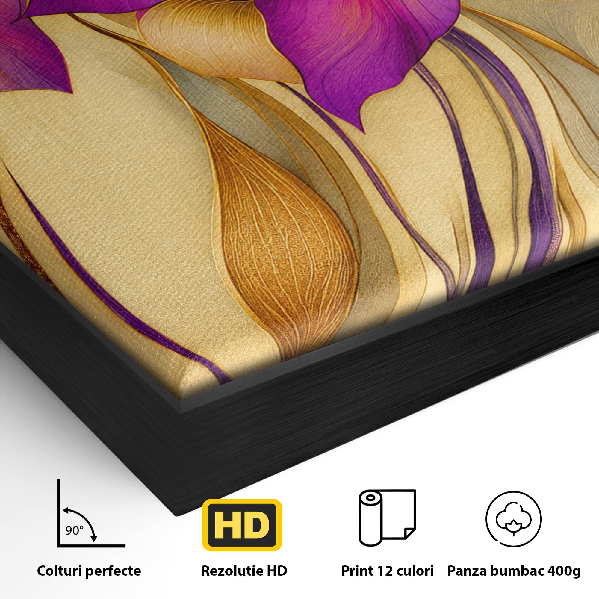 Tablou Canvas Premium LuxCanva® A1850, Flori De Pasiune, Flori, Abstract, Eleganta, Dormitor, Living, Culori Vibrante