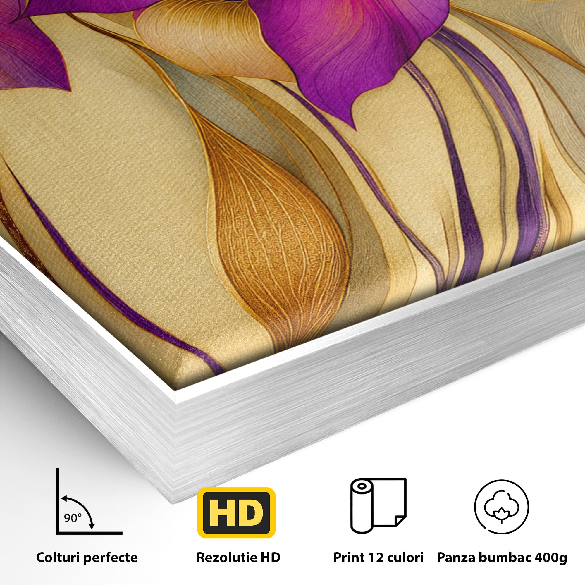 Tablou Canvas Premium LuxCanva® A1850, Flori De Pasiune, Flori, Abstract, Eleganta, Dormitor, Living, Culori Vibrante