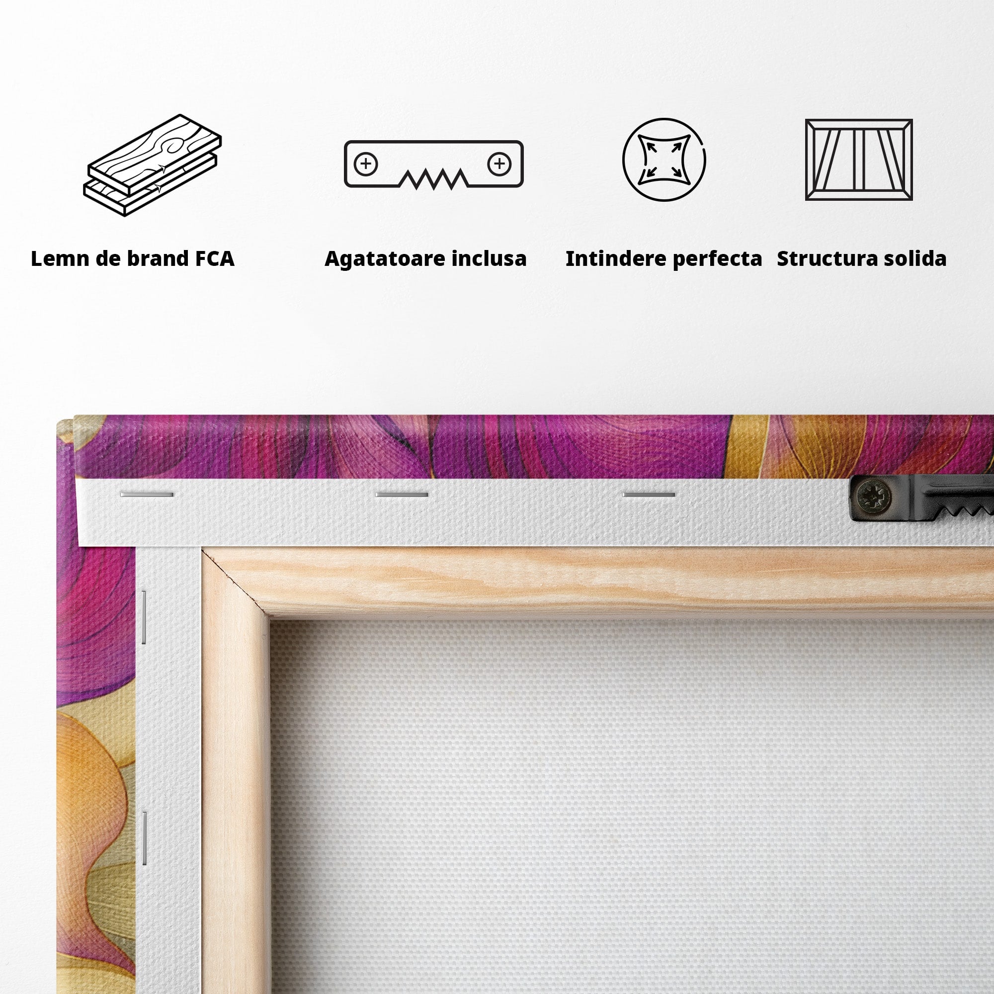 Tablou Canvas Premium LuxCanva® A1850, Flori De Pasiune, Flori, Abstract, Eleganta, Dormitor, Living, Culori Vibrante