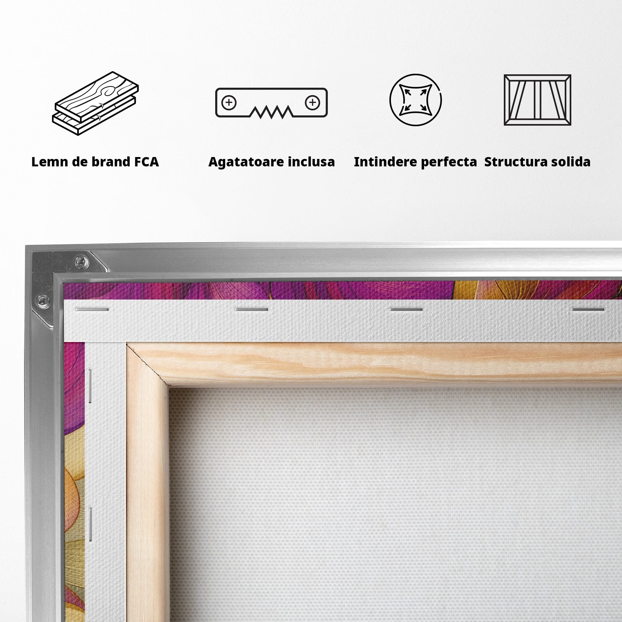 Tablou Canvas Premium LuxCanva® A1850, Flori De Pasiune, Flori, Abstract, Eleganta, Dormitor, Living, Culori Vibrante
