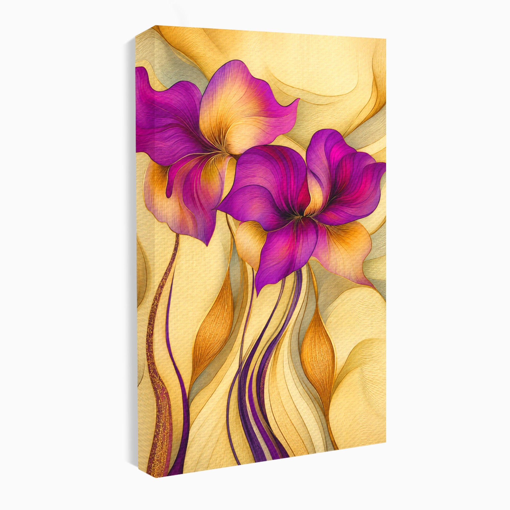 Tablou Canvas Premium LuxCanva® A1850, Flori De Pasiune, Flori, Abstract, Eleganta, Dormitor, Living, Culori Vibrante