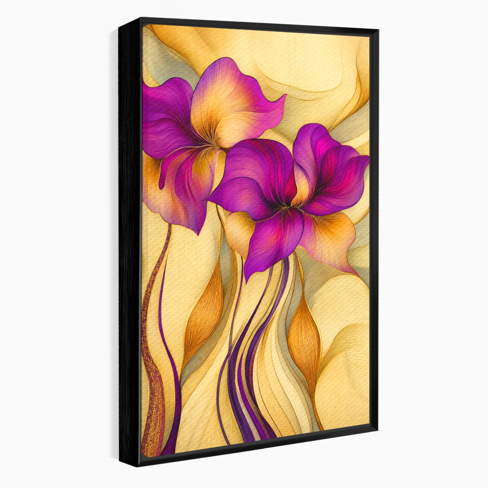 Tablou Canvas Premium LuxCanva® A1850, Flori De Pasiune, Flori, Abstract, Eleganta, Dormitor, Living, Culori Vibrante