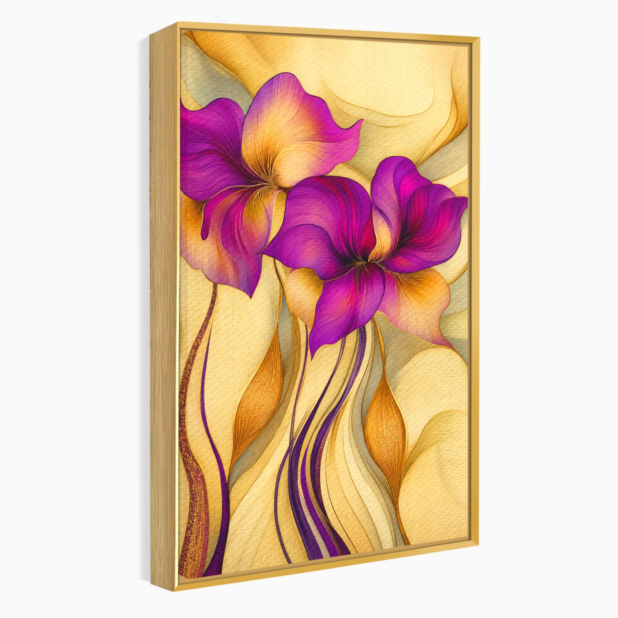 Tablou Canvas Premium LuxCanva® A1850, Flori De Pasiune, Flori, Abstract, Eleganta, Dormitor, Living, Culori Vibrante